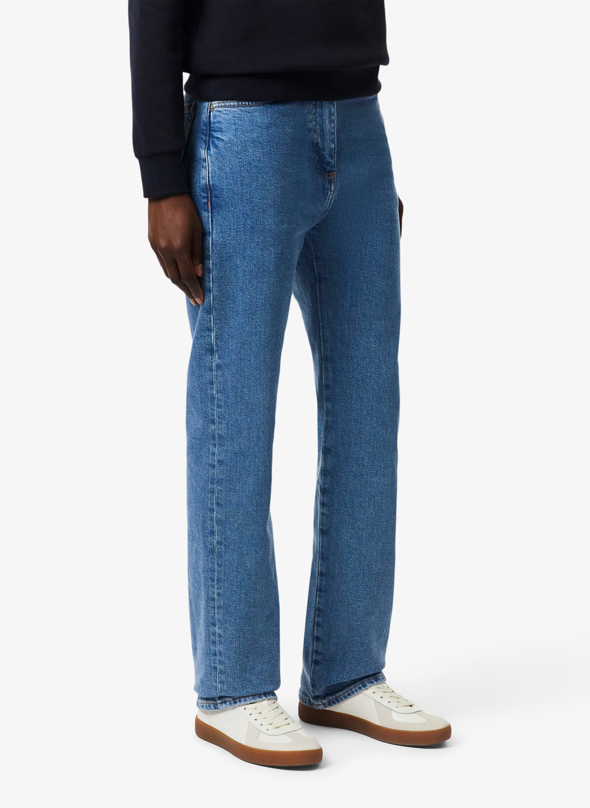 Gerade geschnittene Hose aus Baumwoll-Mix mit hohem Bund LACOSTE Blau