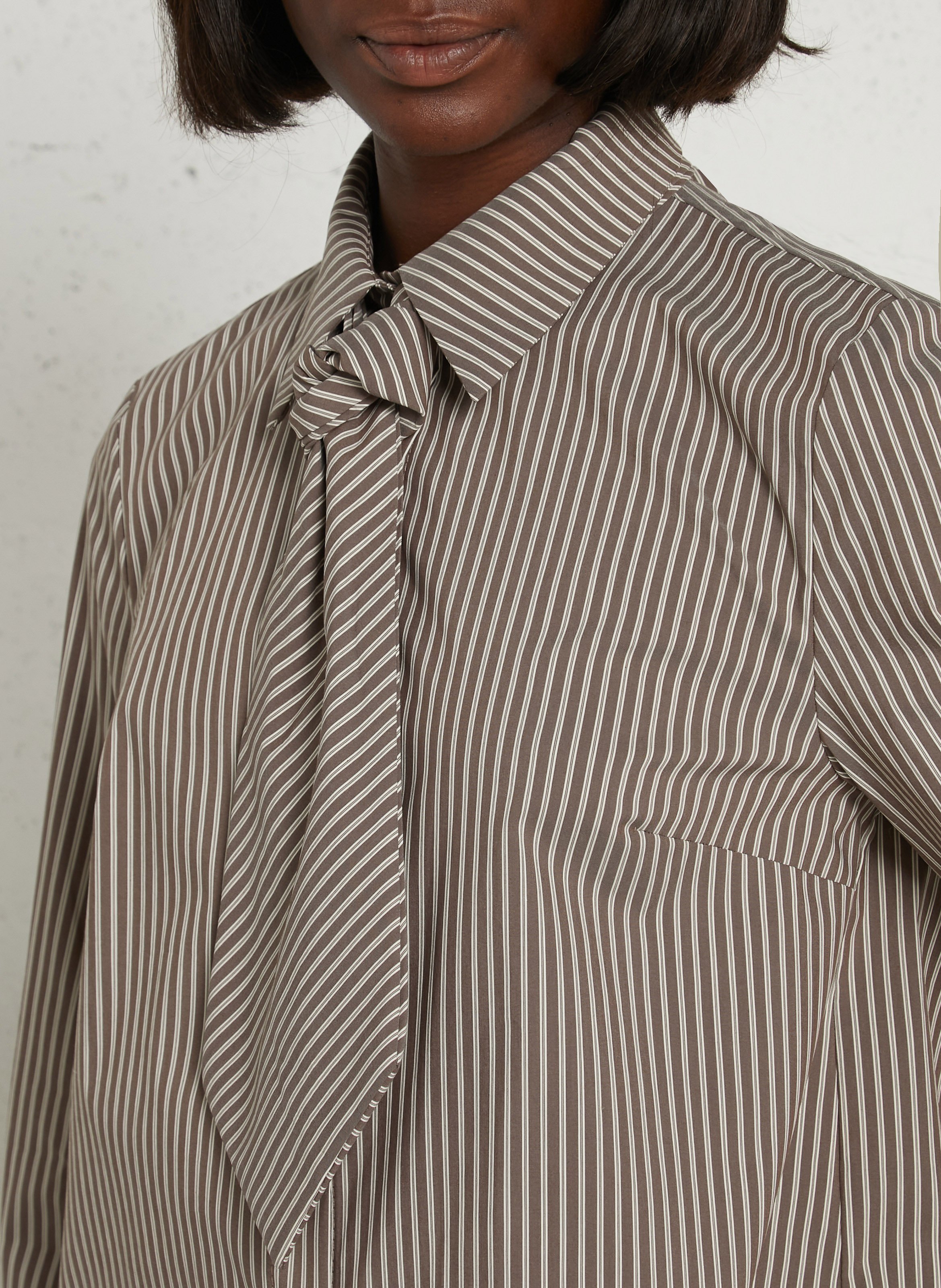 Chemise avec cravate en coton mélangé IMPERIAL Marron