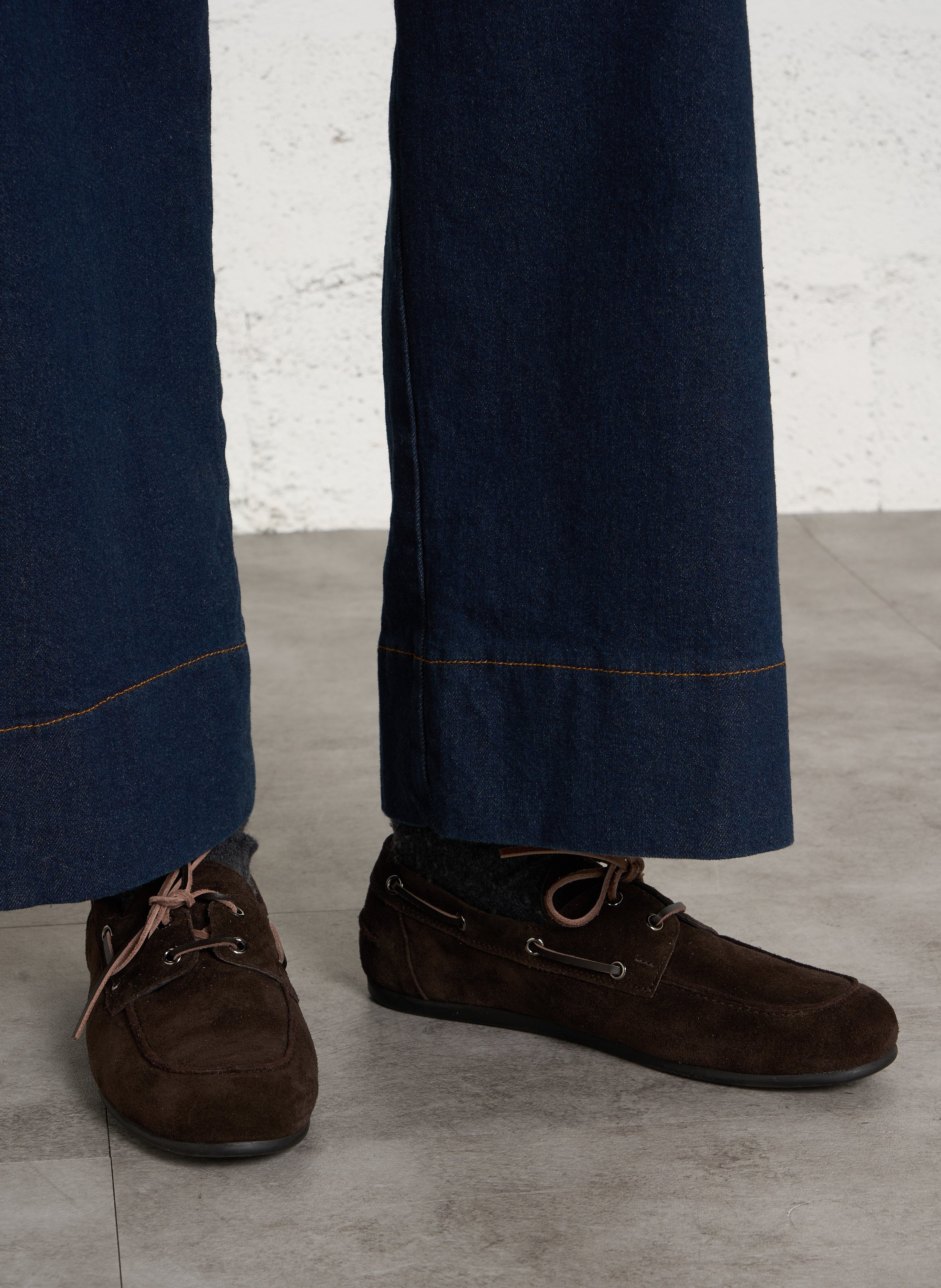 Chaussures bateau en suède ODARE Marron