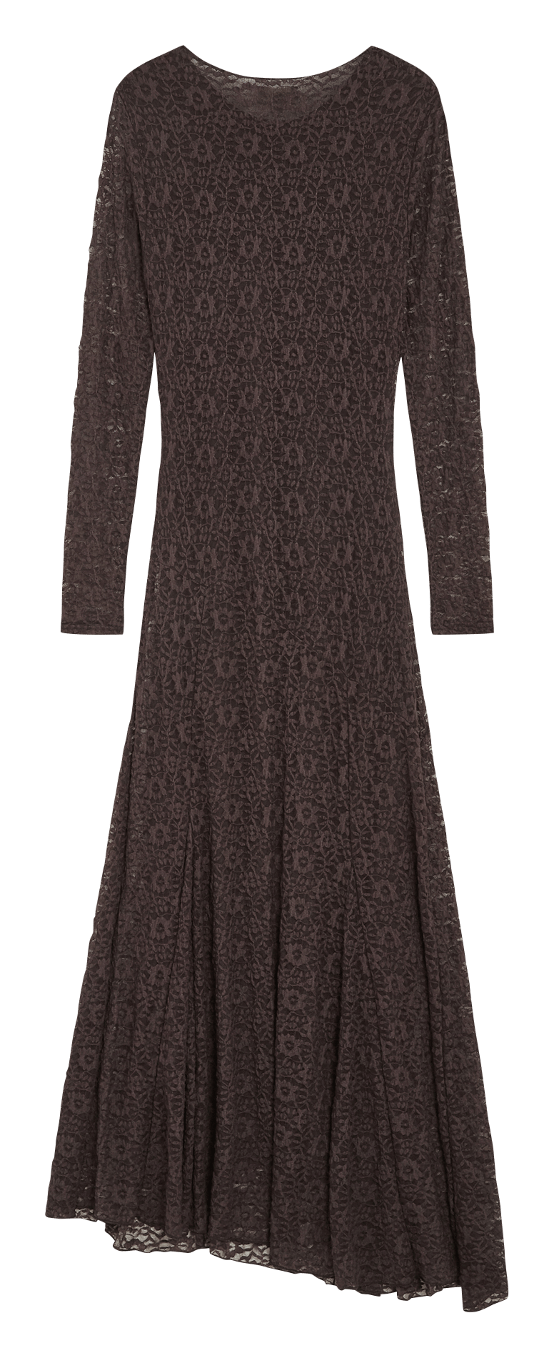 Asymmetrisches langes Kleid aus Spitze GRACE ET MILA Braun