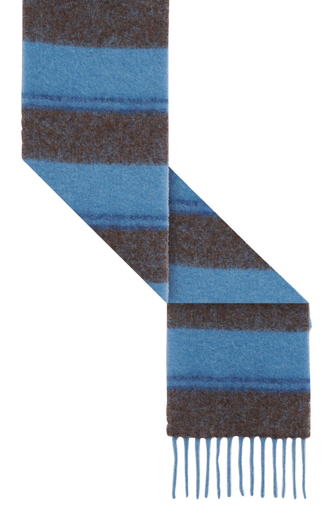 Fringed striped scarf in a wool blend GERARD DAREL Blue