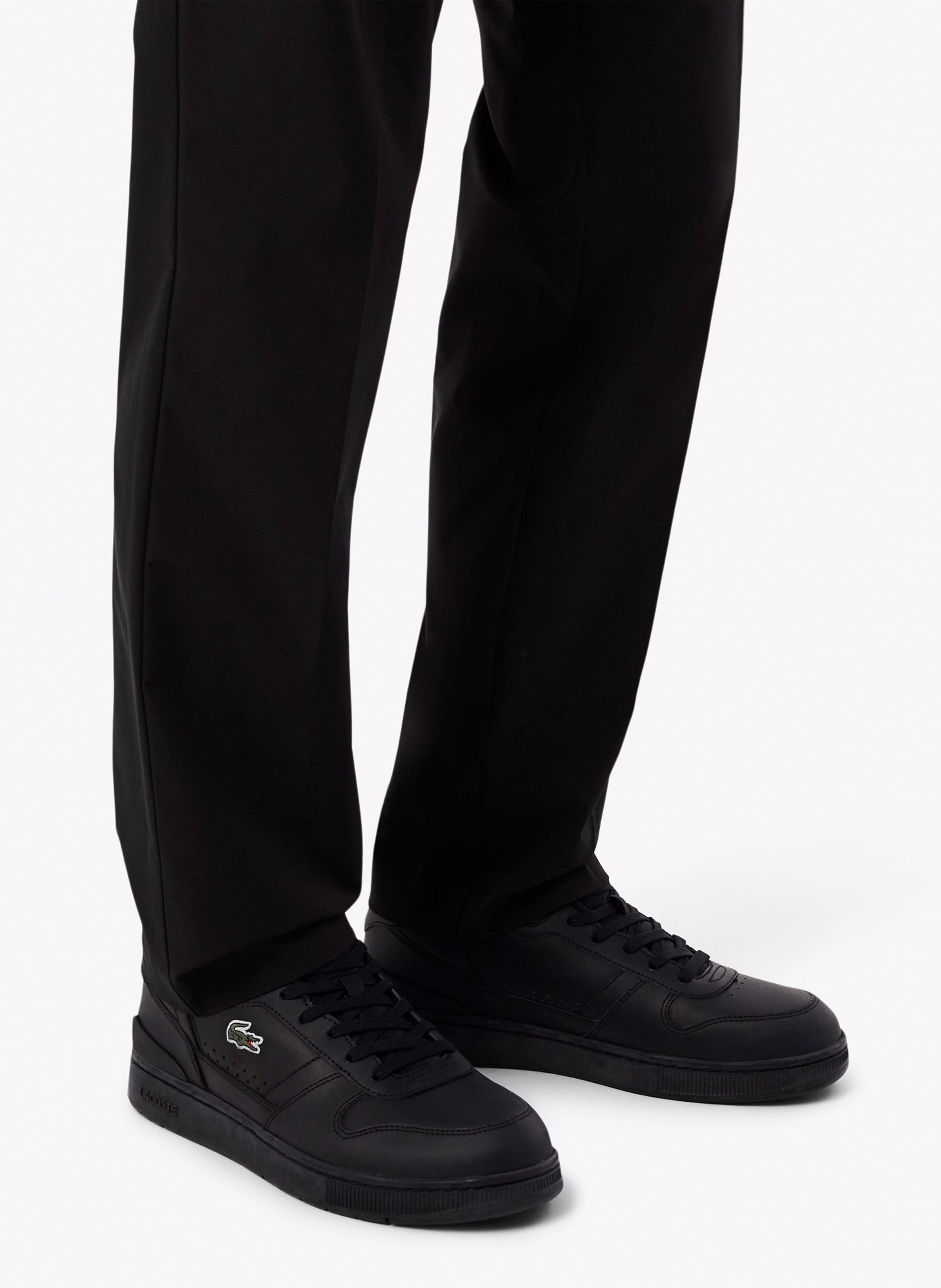 Lage, leren sneakers LACOSTE Zwart