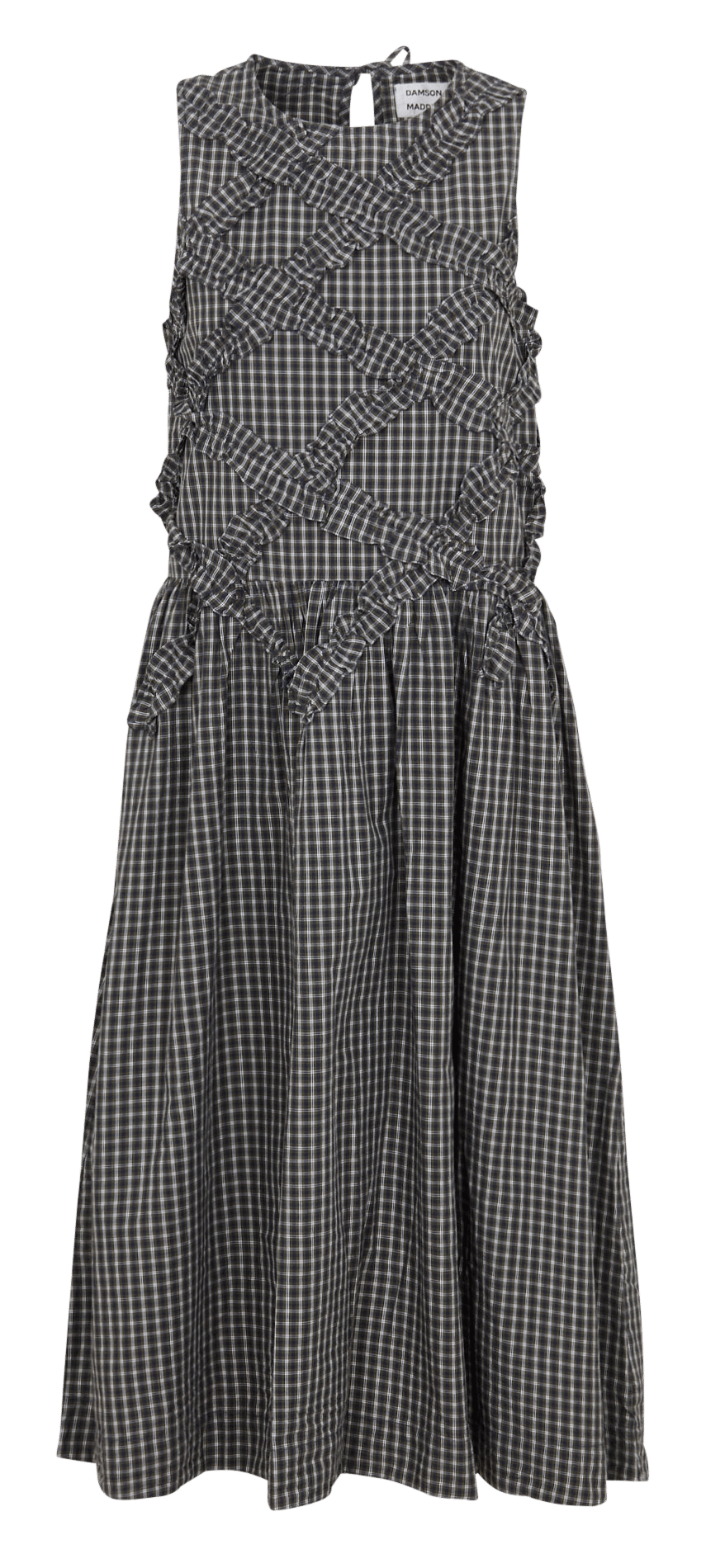 Loose-Fitting Sleeveless Checked Maxi Dress DAMSON MADDER Blue