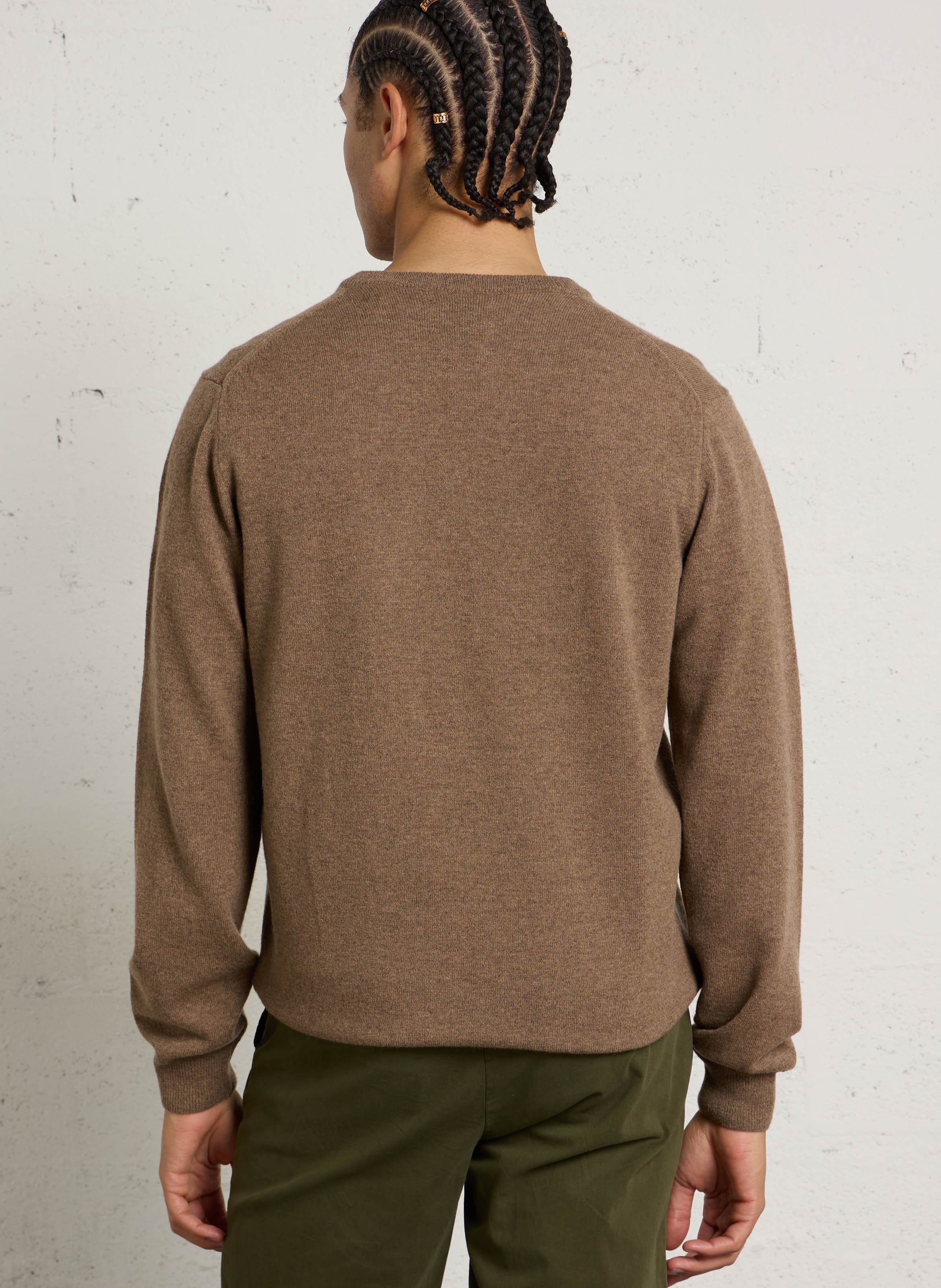 Pull col V en laine GANT Marron