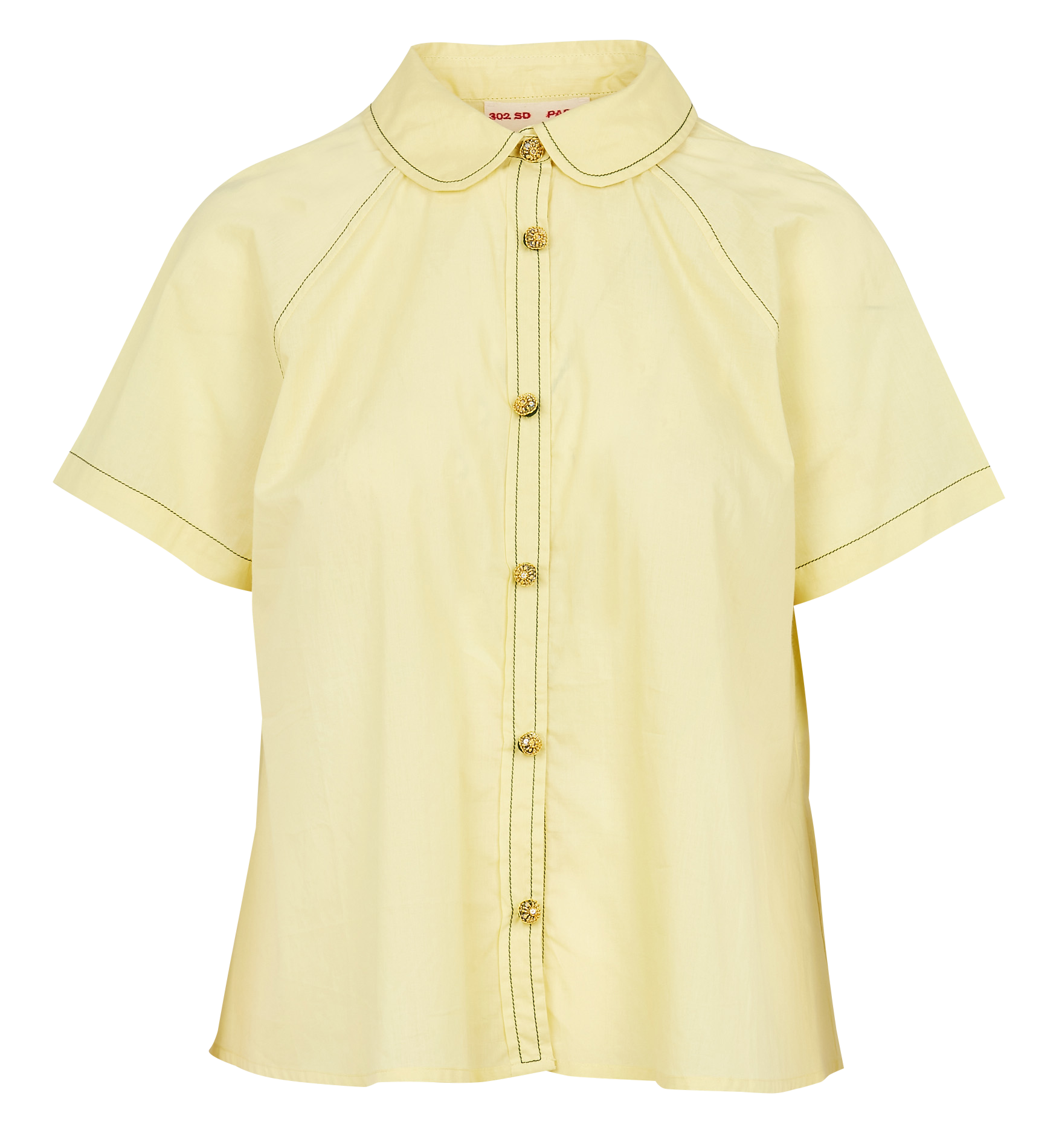 Loose-fit cotton shirt with classic collar LAURENCE BRAS Yellow