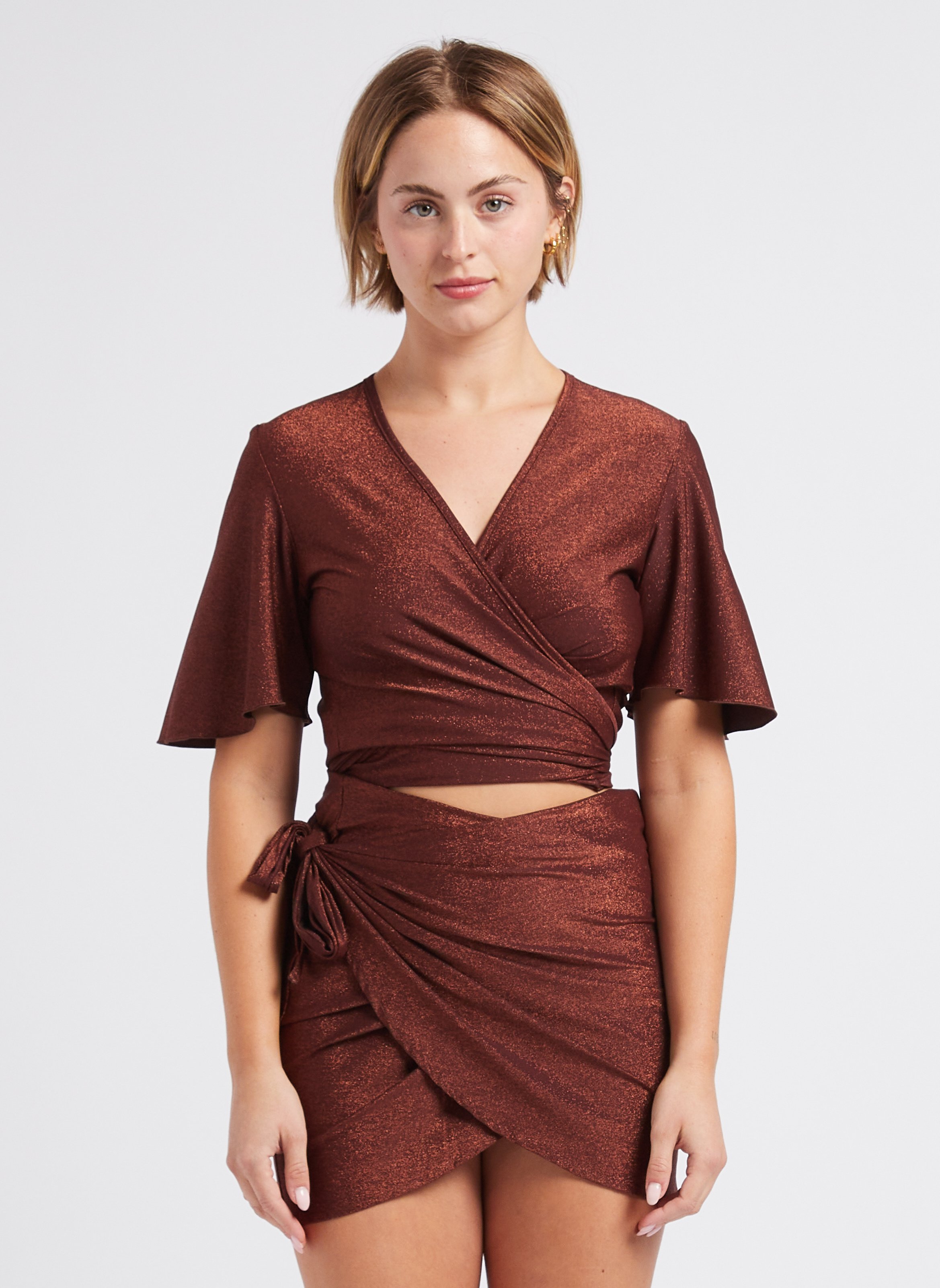Wrap-neck top LA NOUVELLE Golden