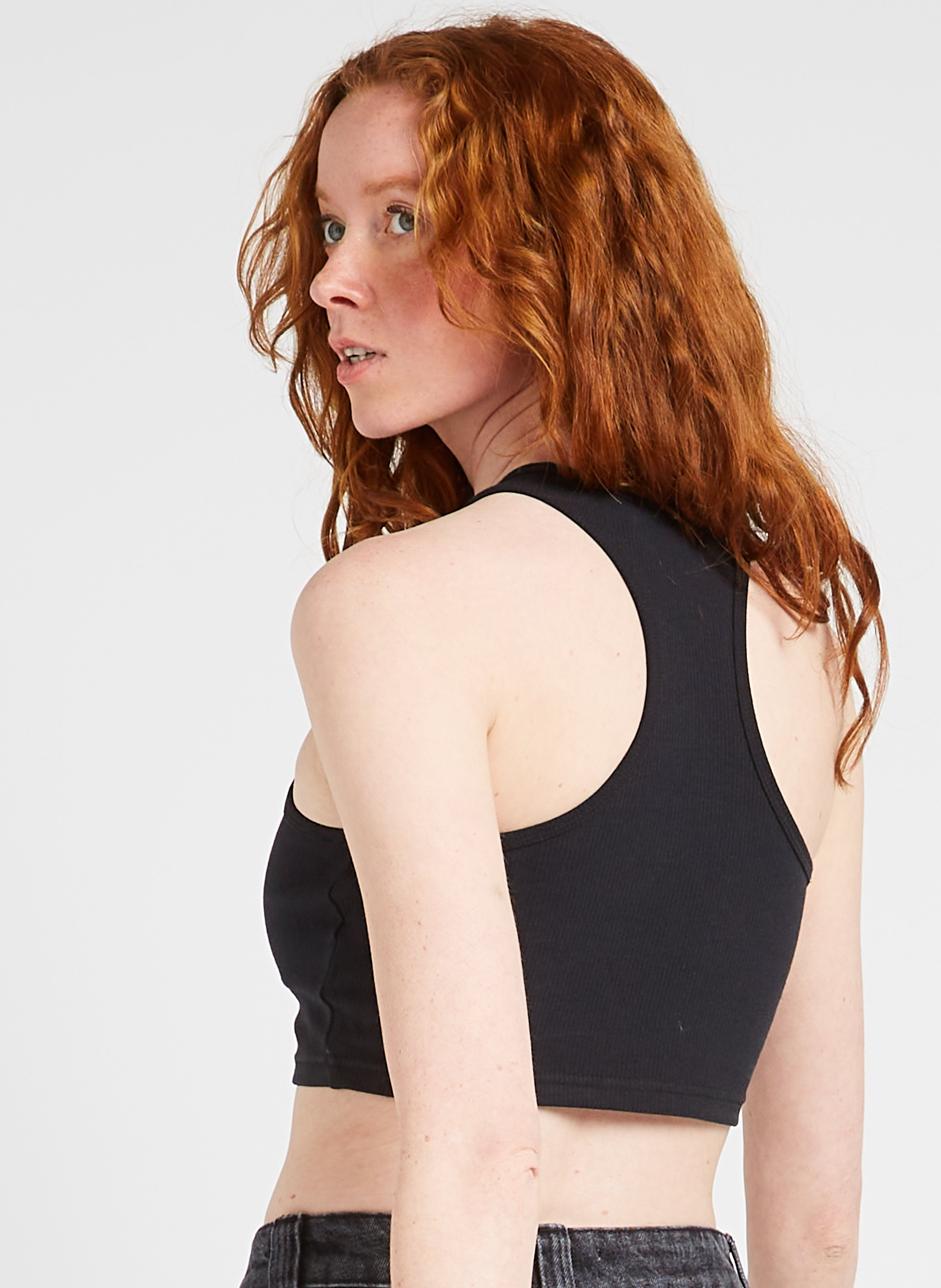 Débardeur ajusté en coton mélangé ADIDAS Noir