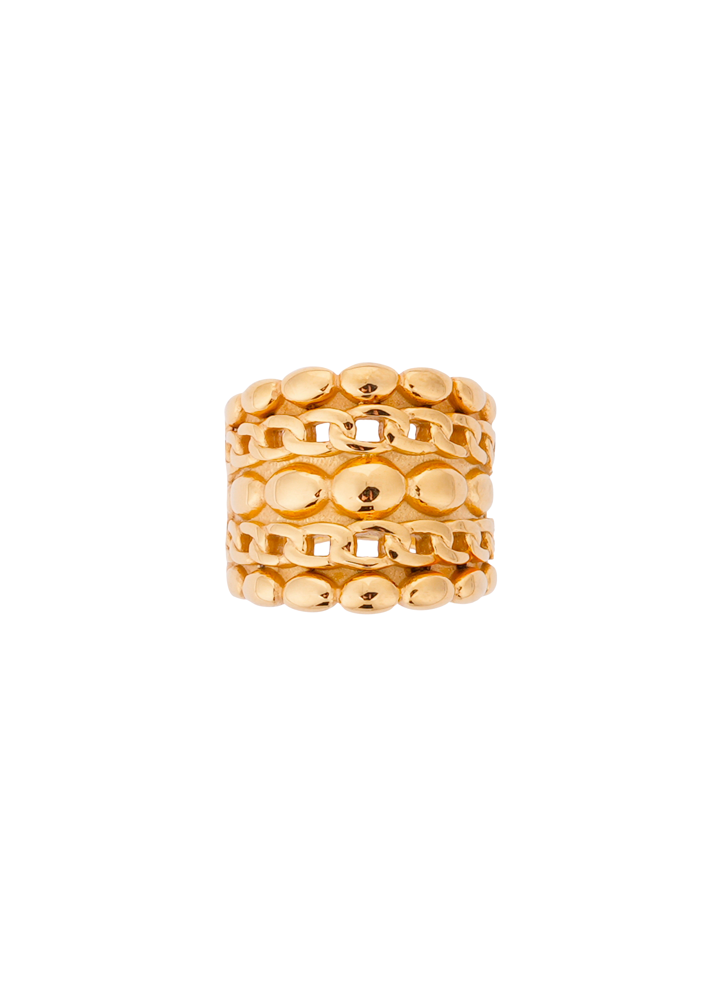 Braided stainless steel ring HIPANEMA Golden