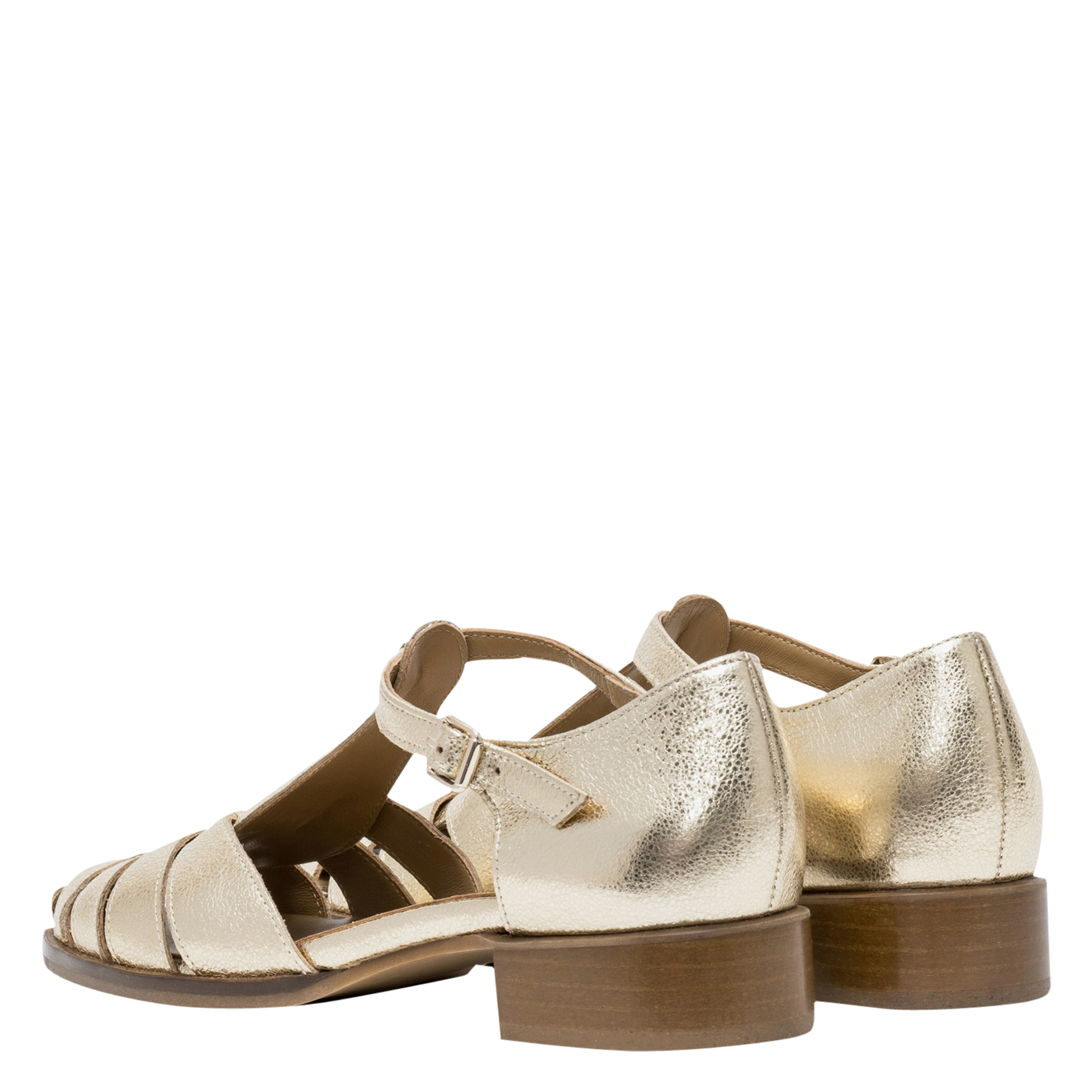 Sandales à talon en cuir BOCAGE Doré