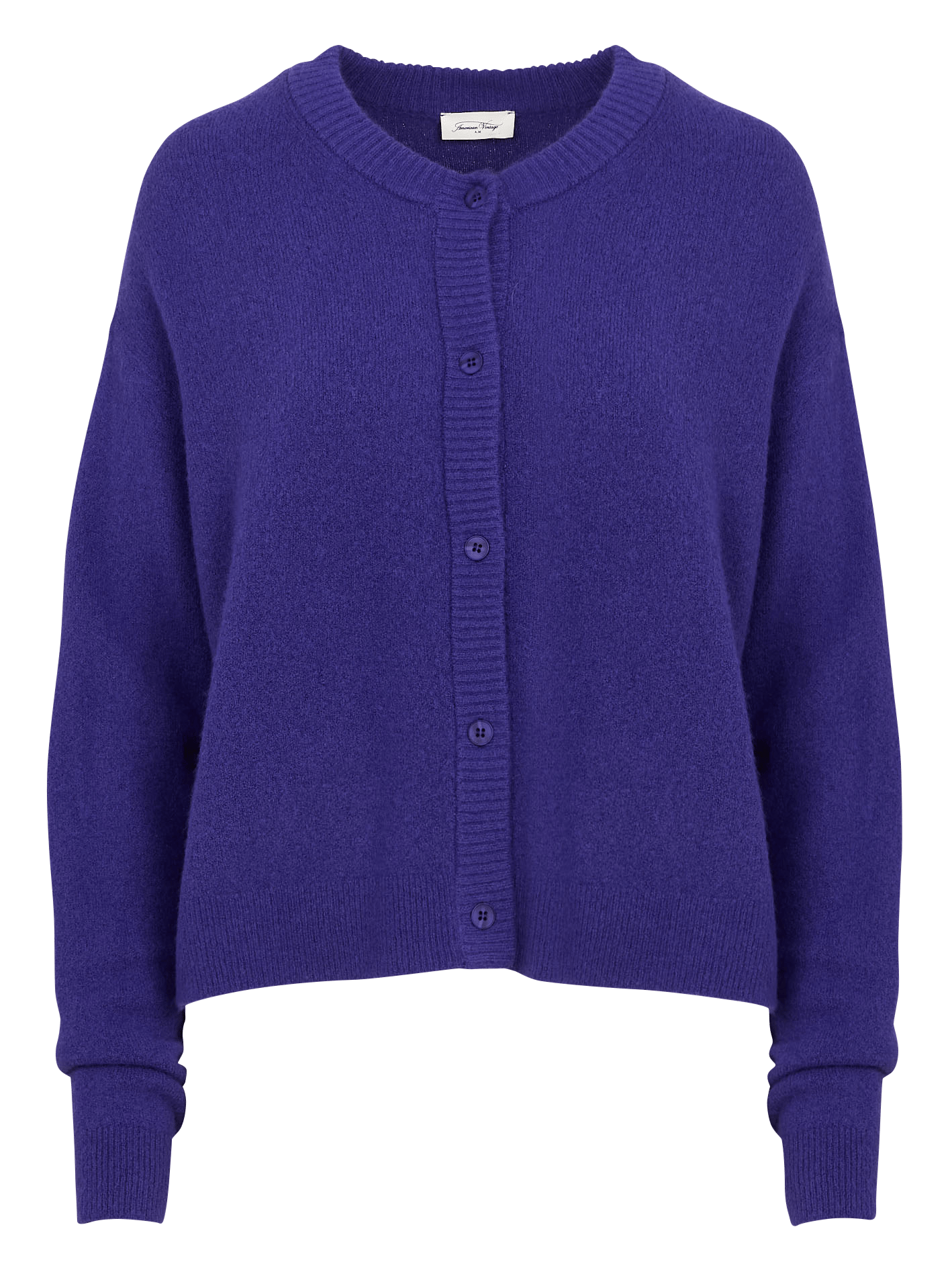 Purple Damsville Cardigan American Vintage Buttoned Round-Neck