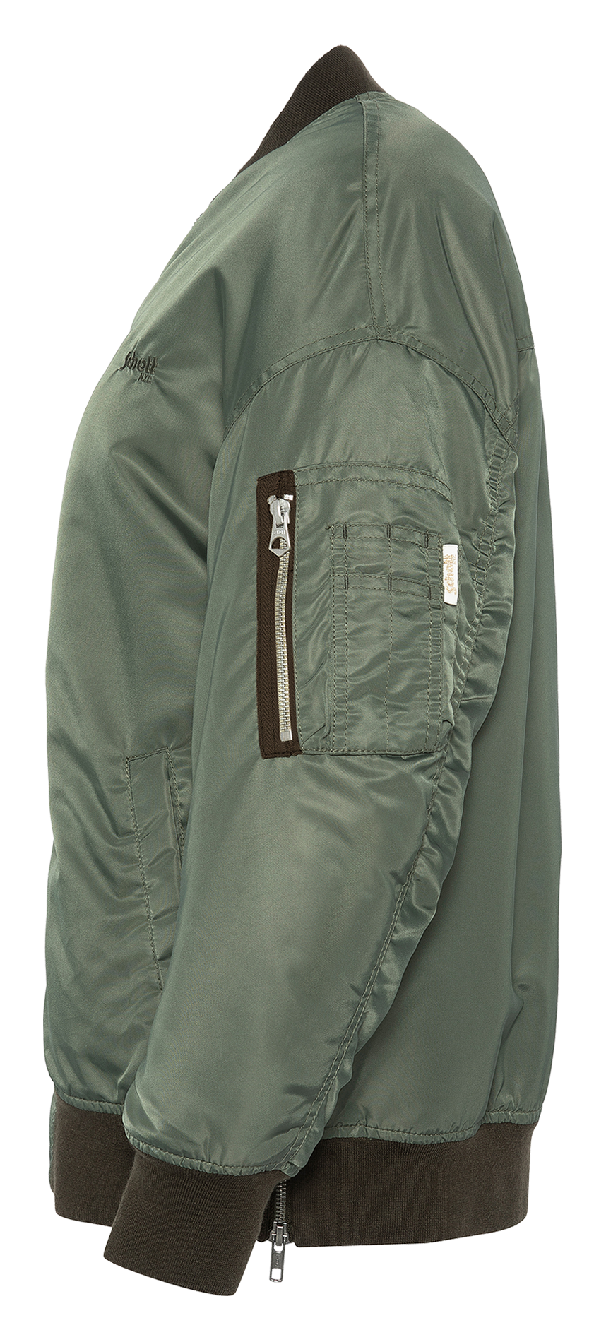 Veste col teddy  SCHOTT Vert