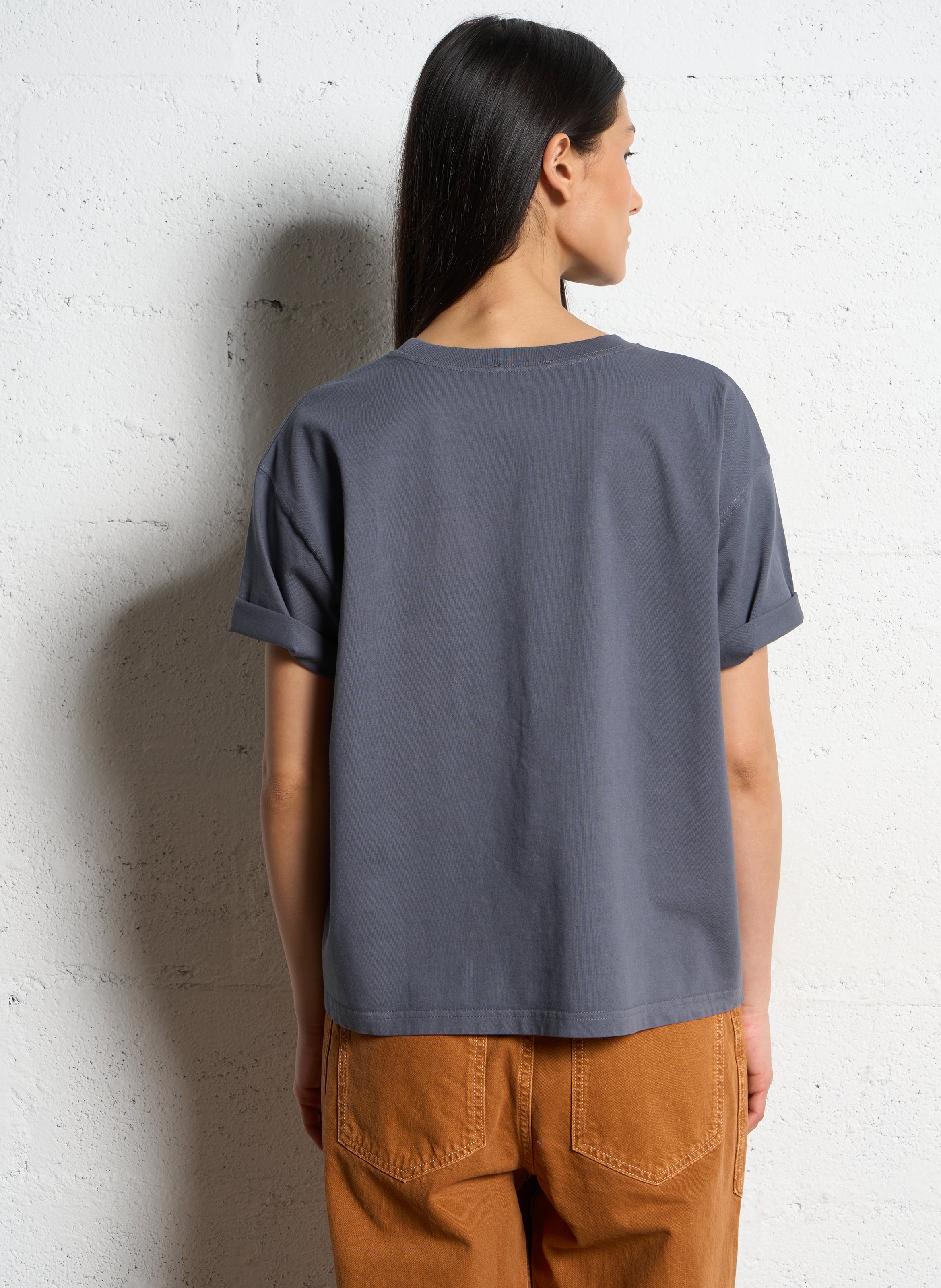 Loose-fit round-neck cotton T-shirt AMERICAN VINTAGE Grey