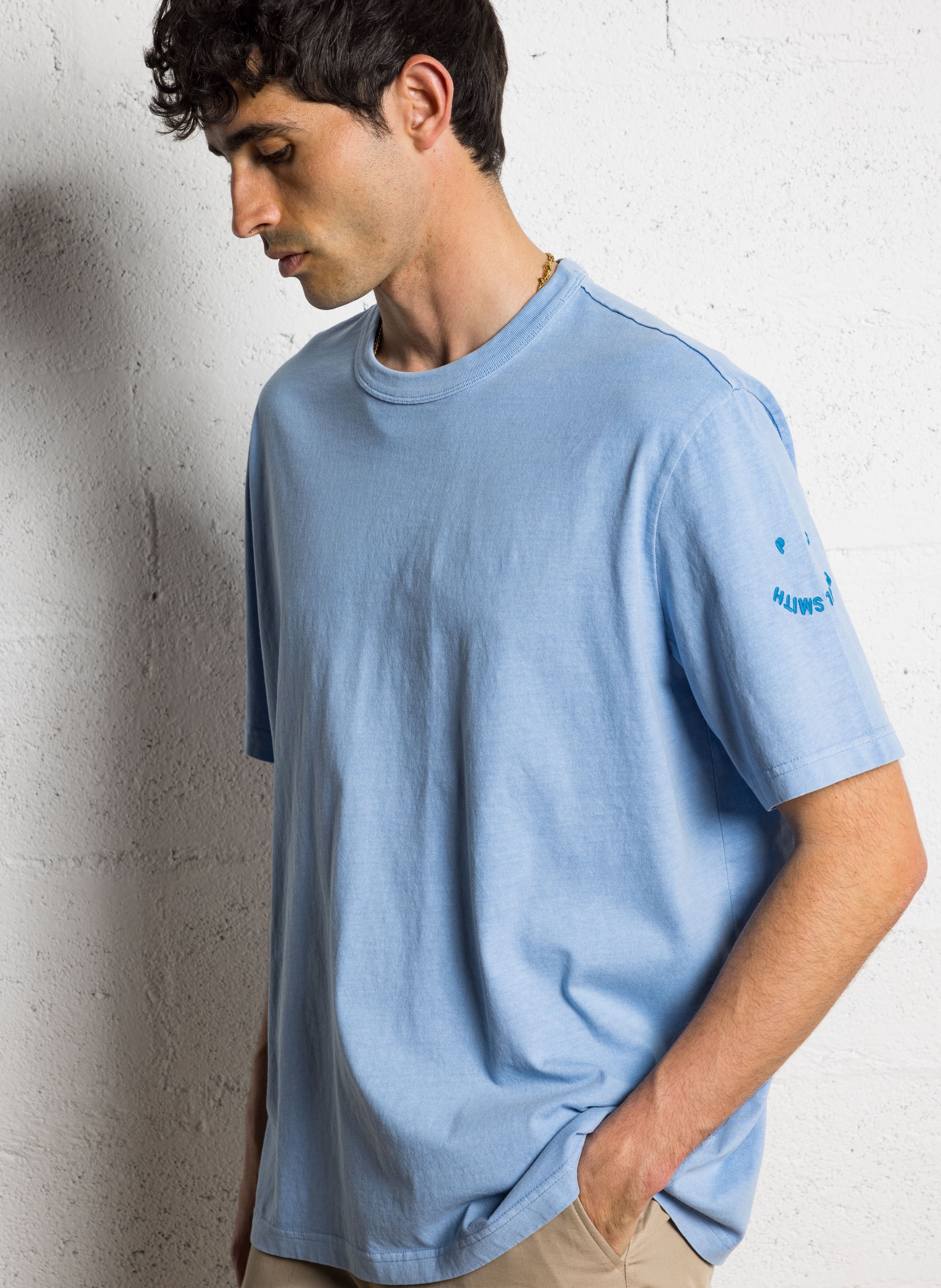 Loose-fit round-neck organic cotton T-shirt PAUL SMITH Blue