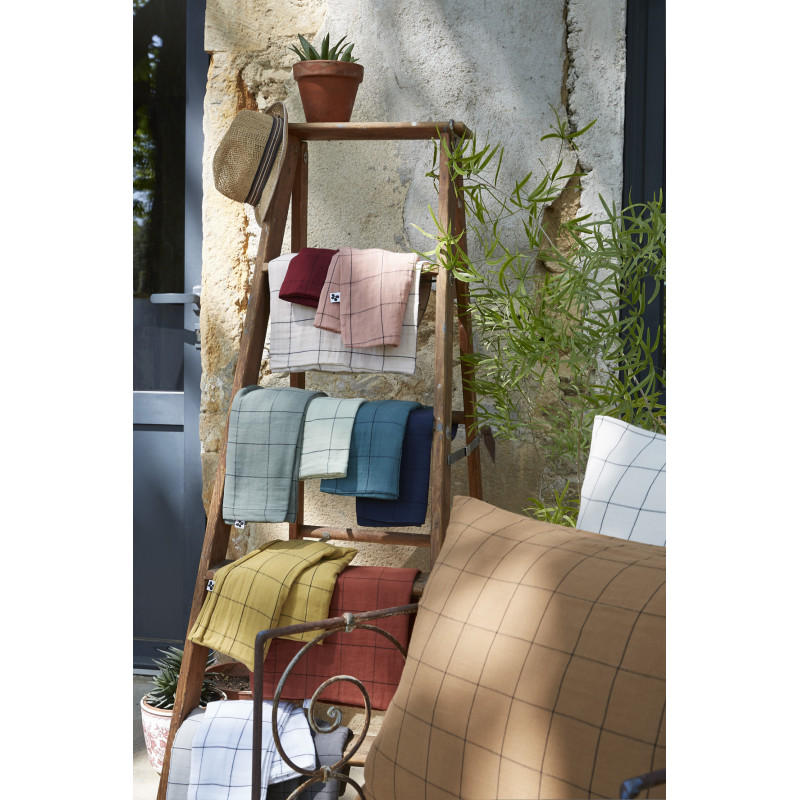 Cotton percale pillow case L'EFFET PAPILLON Beige