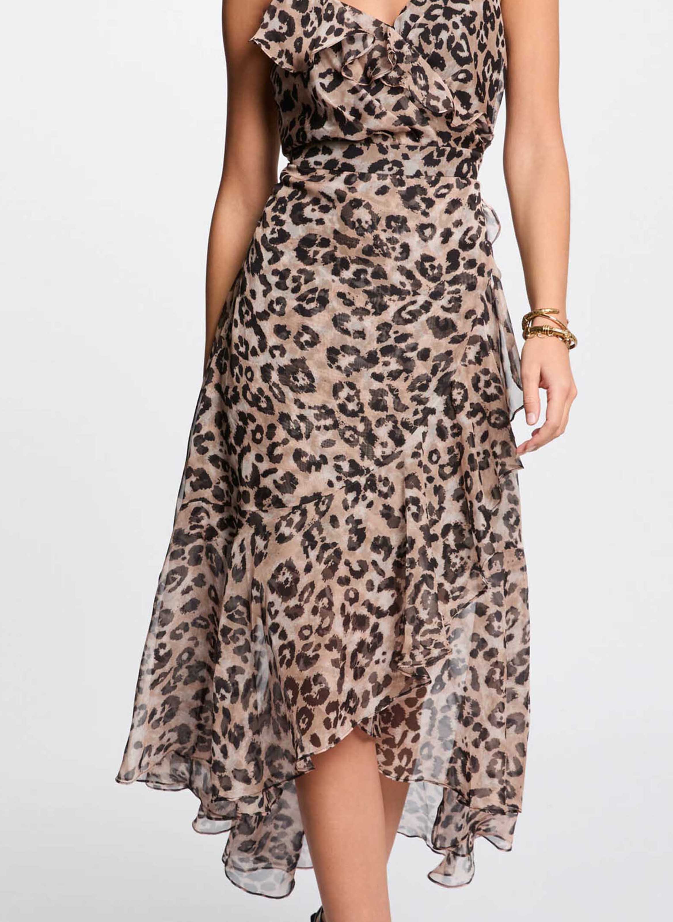 Midi-Kleid mit Wickelausschnitt und Print MORGAN Mehrfarbig