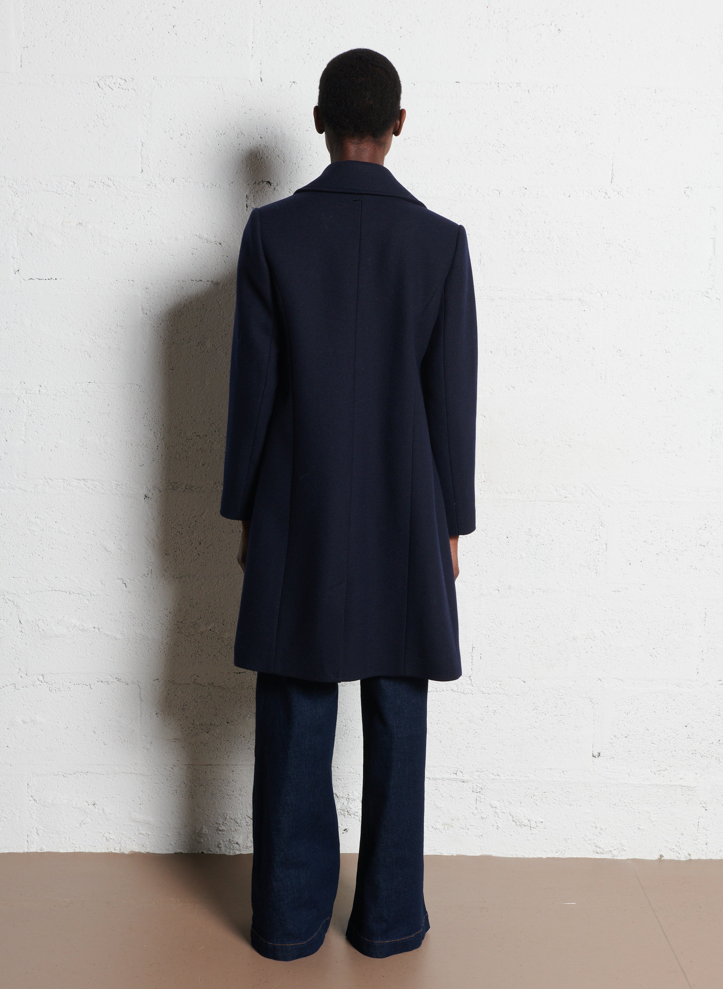 Manteau droit en coton mélangé ONE STEP Bleu