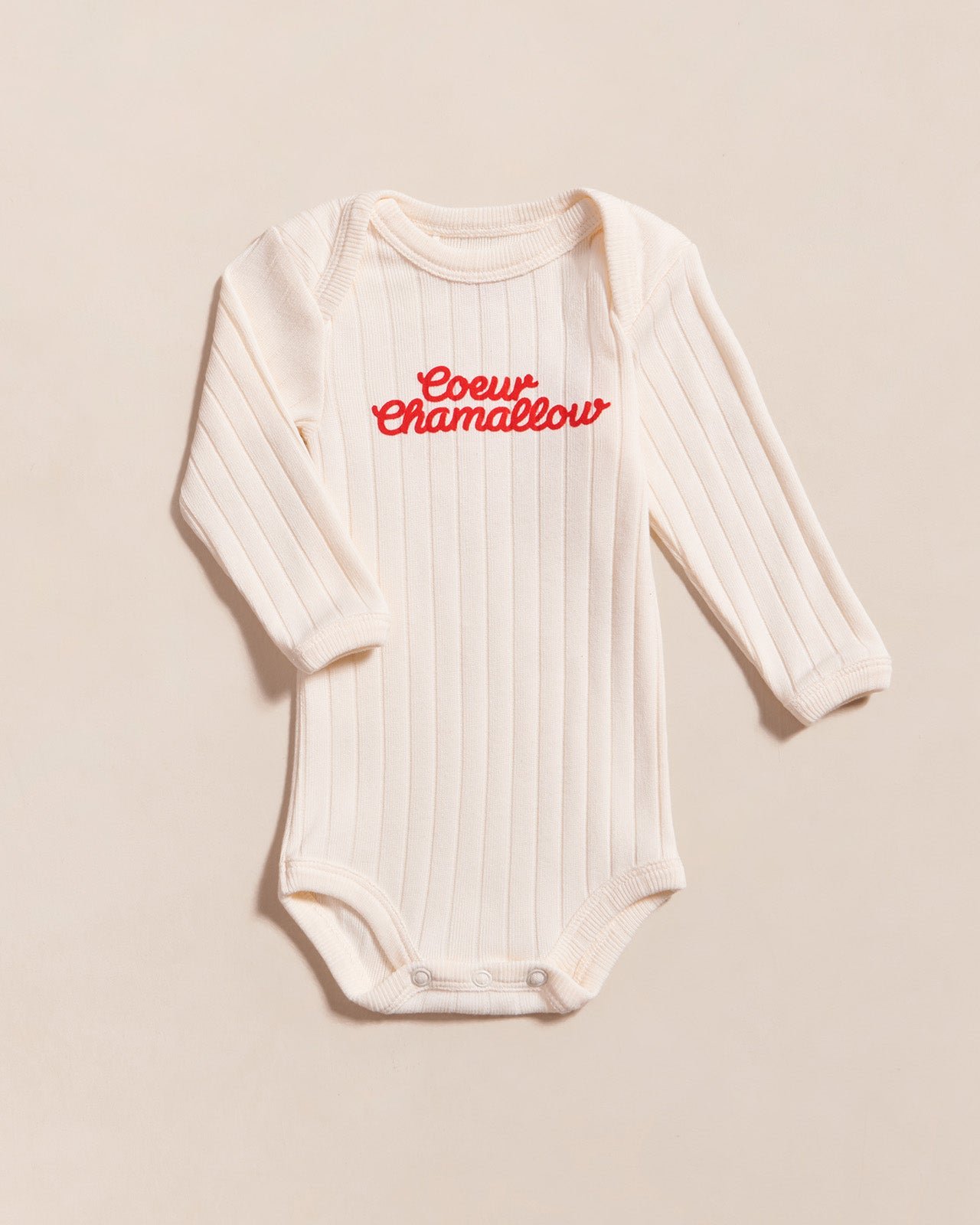 The marshmallow heart organic cotton bodysuit EMOI EMOI White