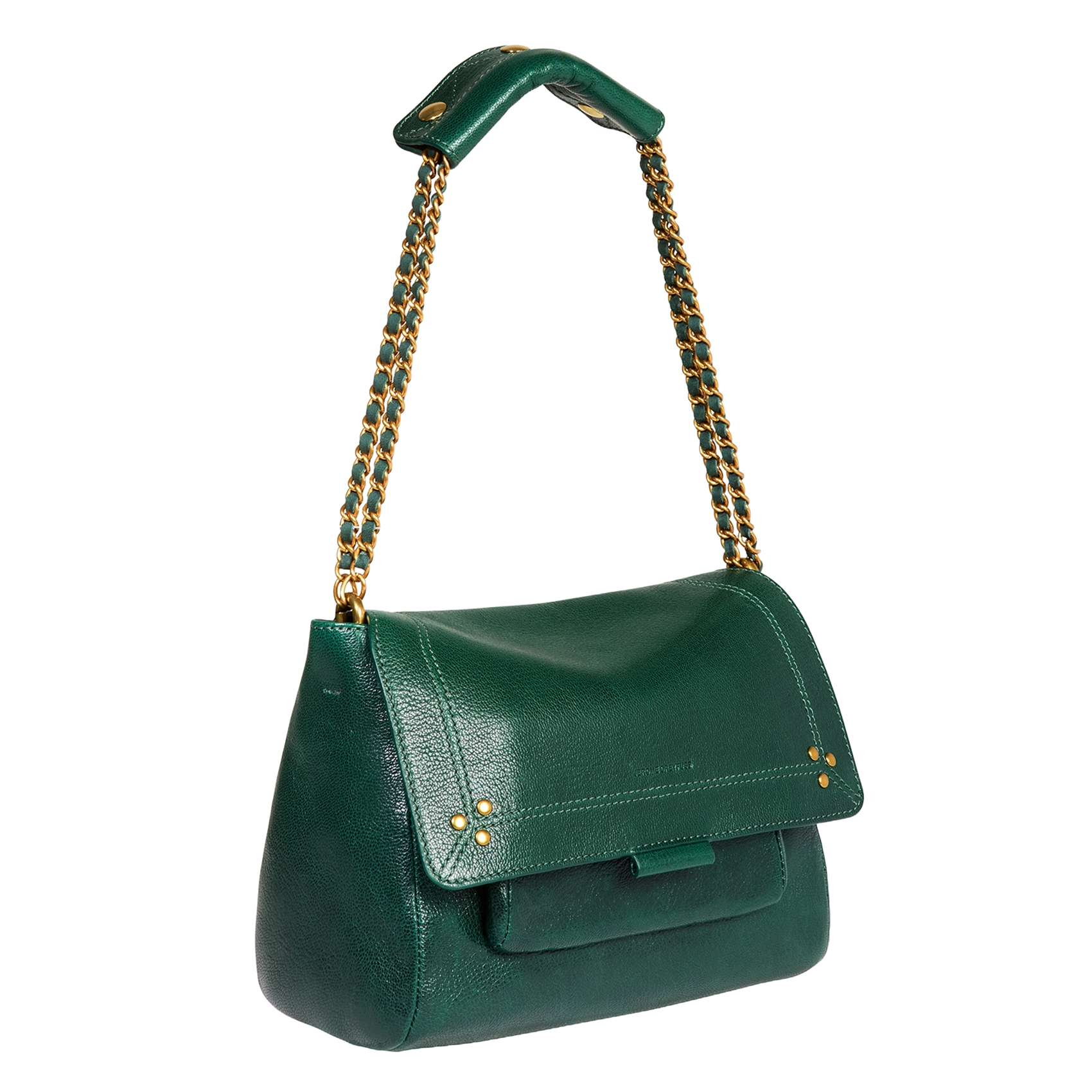 Leather messenger bag JEROME DREYFUSS Green