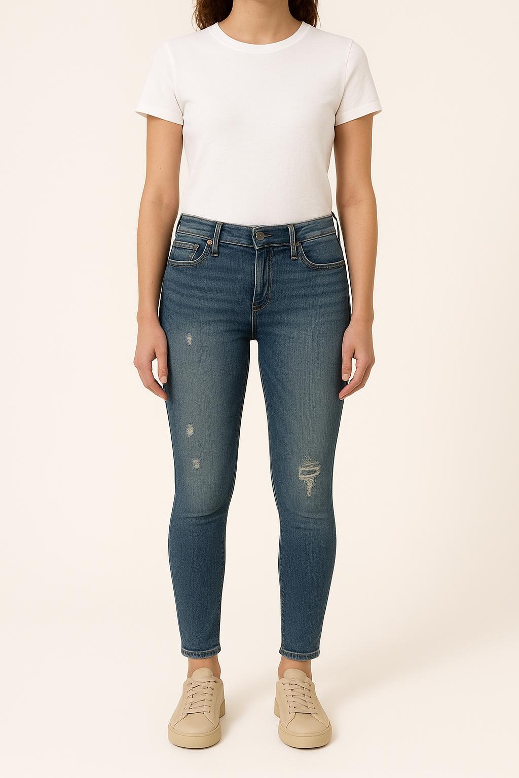Cropped slim jeans with studs LEVI'S - Seconde main Blue