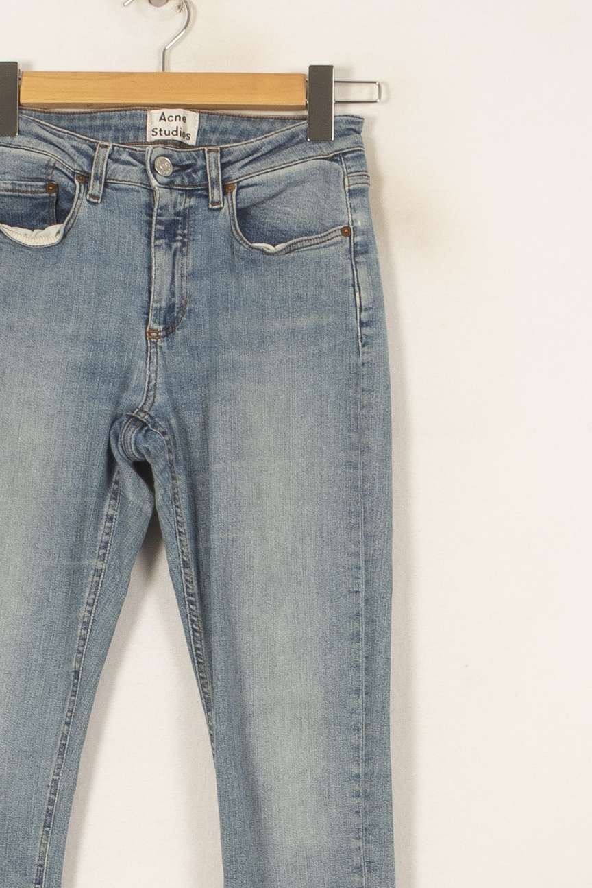 Cropped slim jeans with studs ACNE STUDIOS - Seconde Main Blue