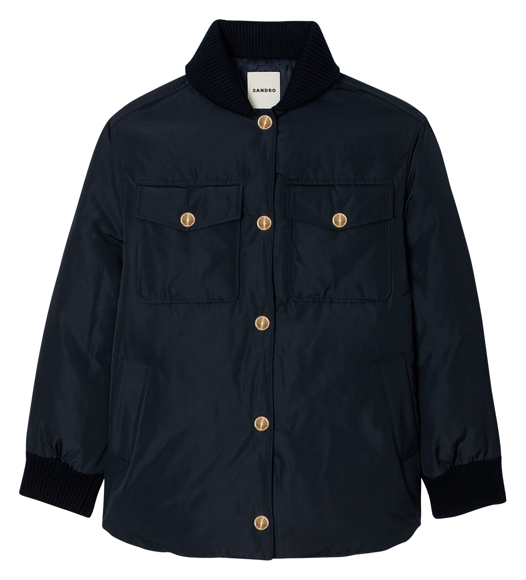 Veste droite col teddy  SANDRO Bleu