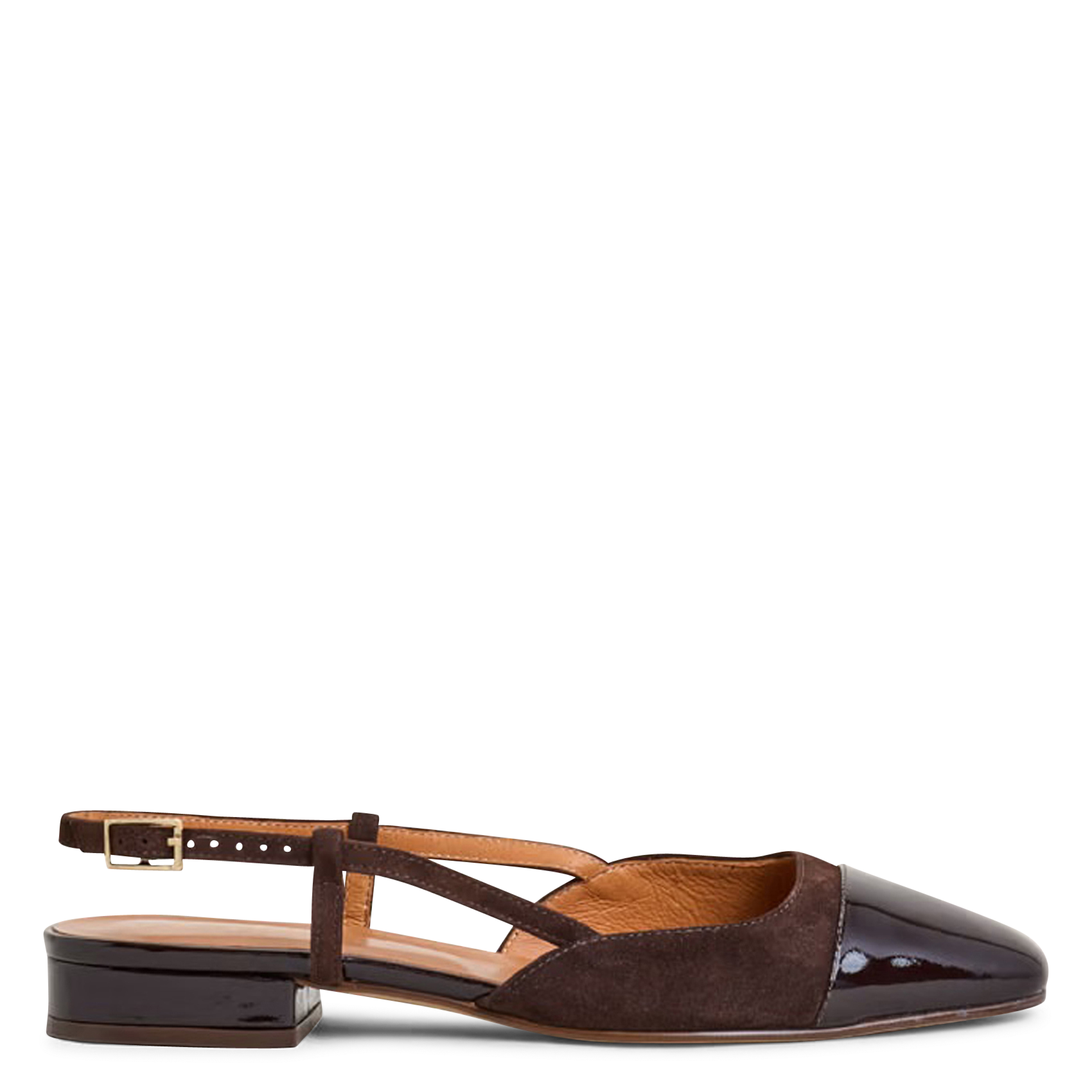 Two-tone leather ballerina flats JONAK