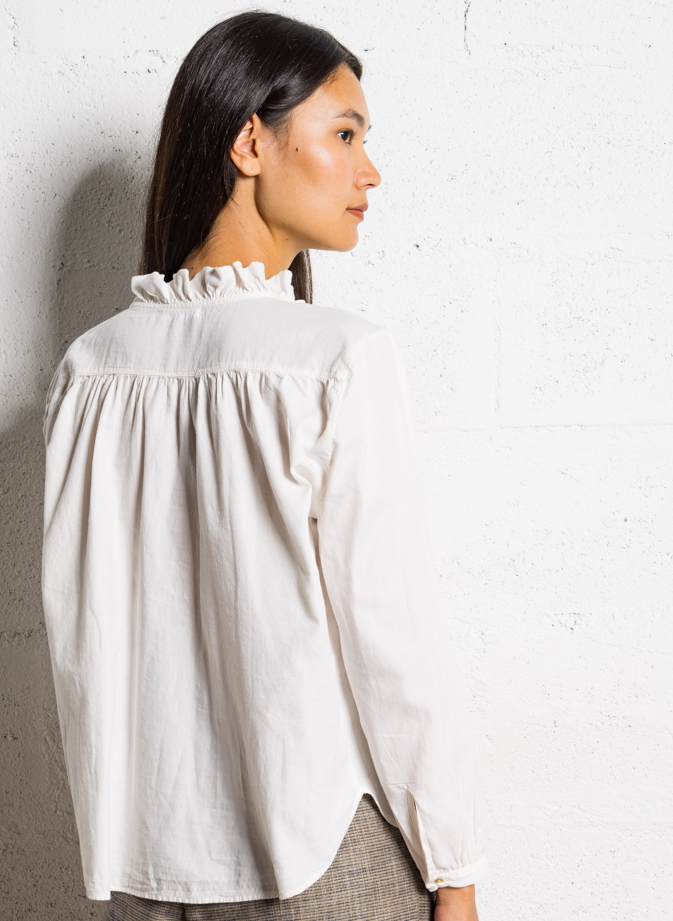 Straight cotton blouse BELLA JONES White