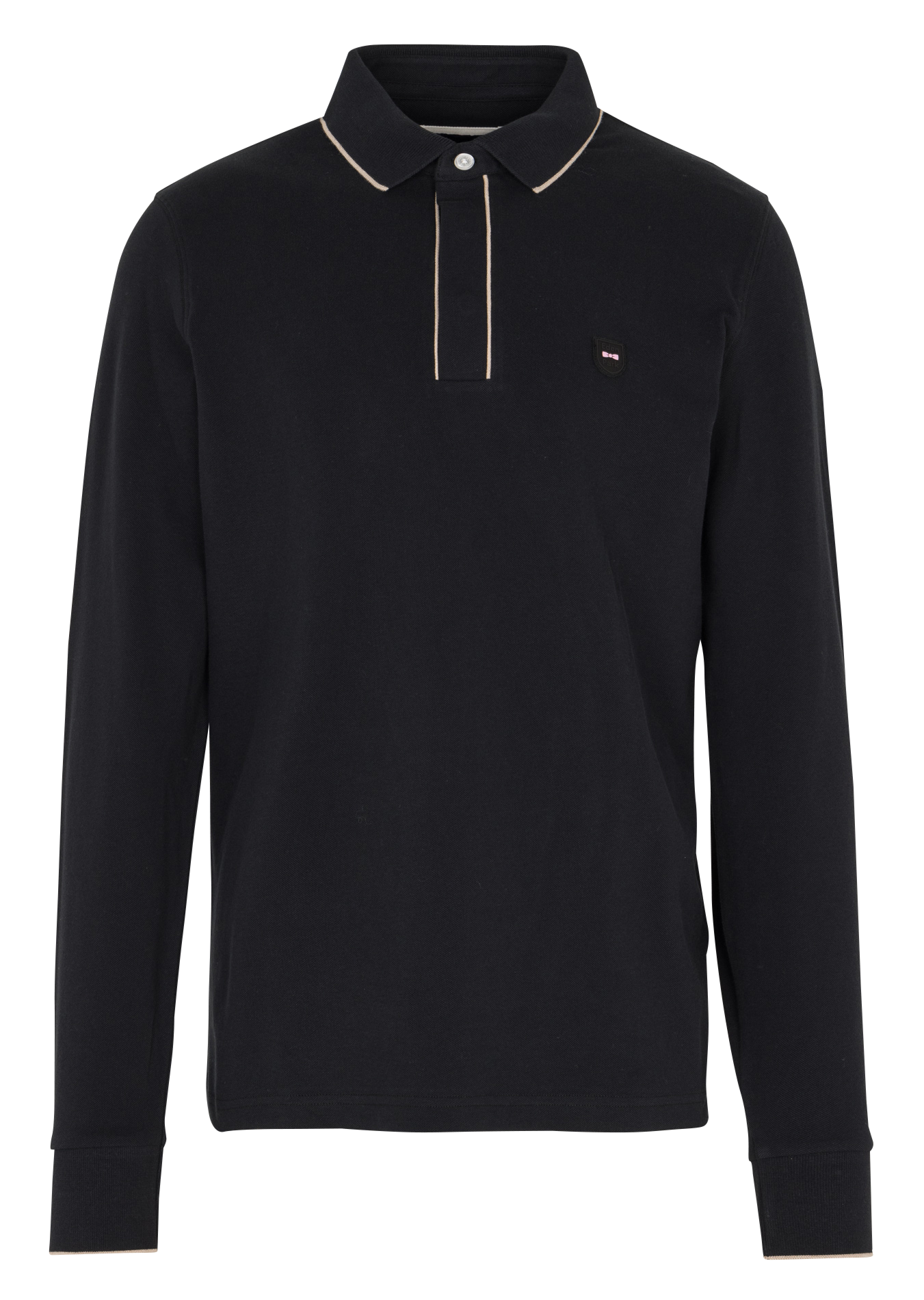 Polo manches longues en coton mélangé EDEN PARK Noir