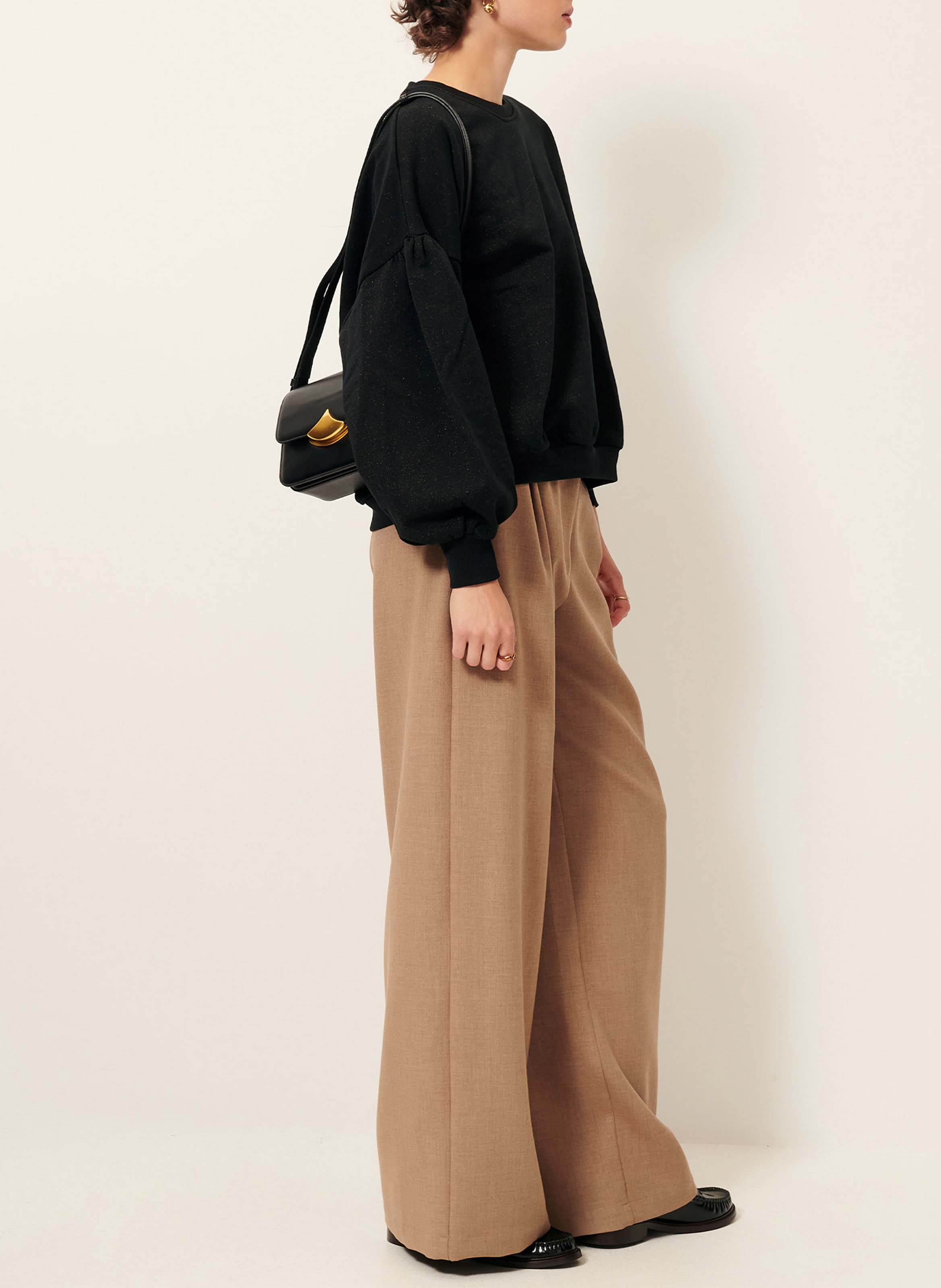 Sweat ample en coton mélangé SESSUN Noir