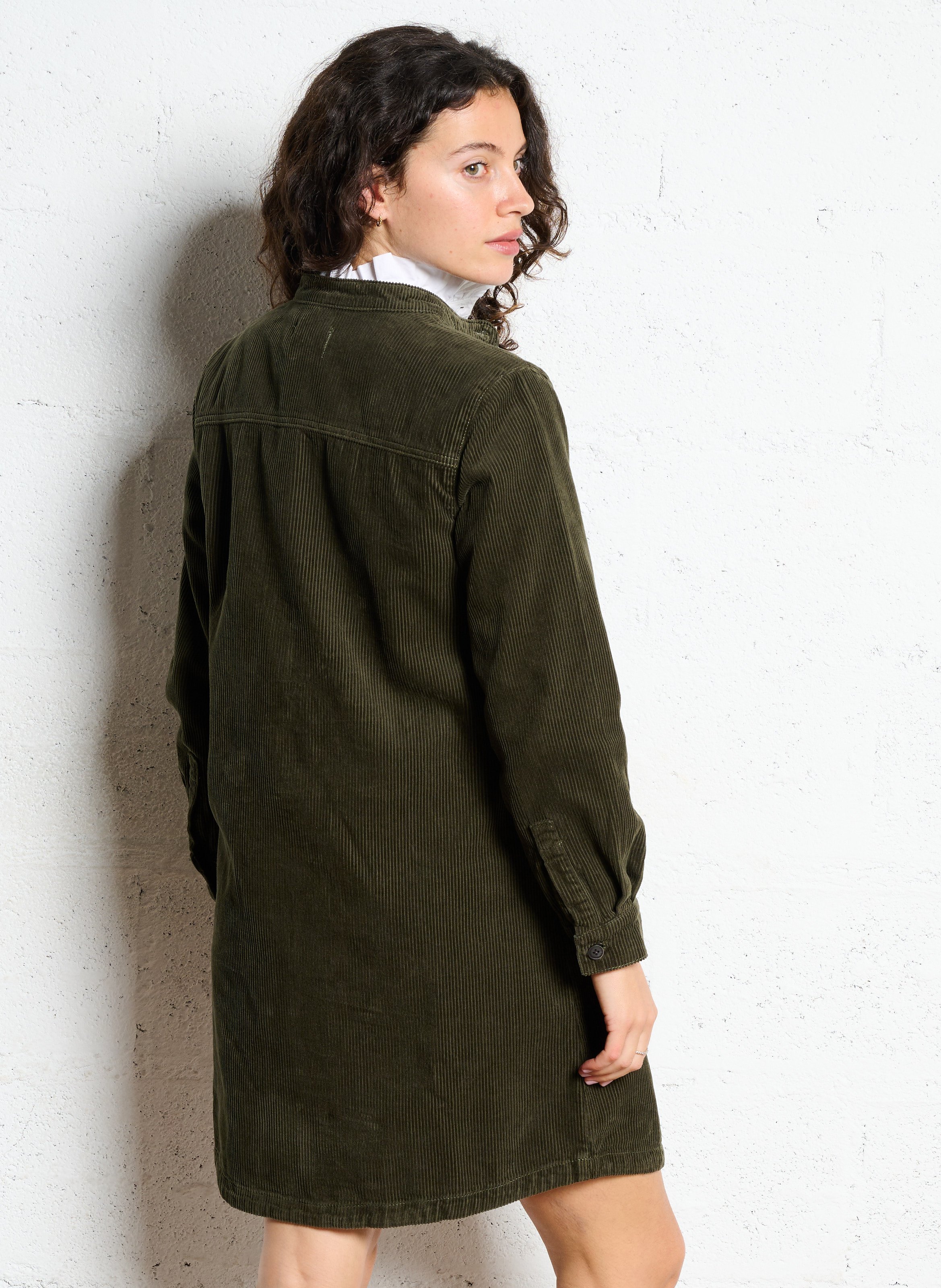 Short straight cotton dress MAISON 123 Khaki