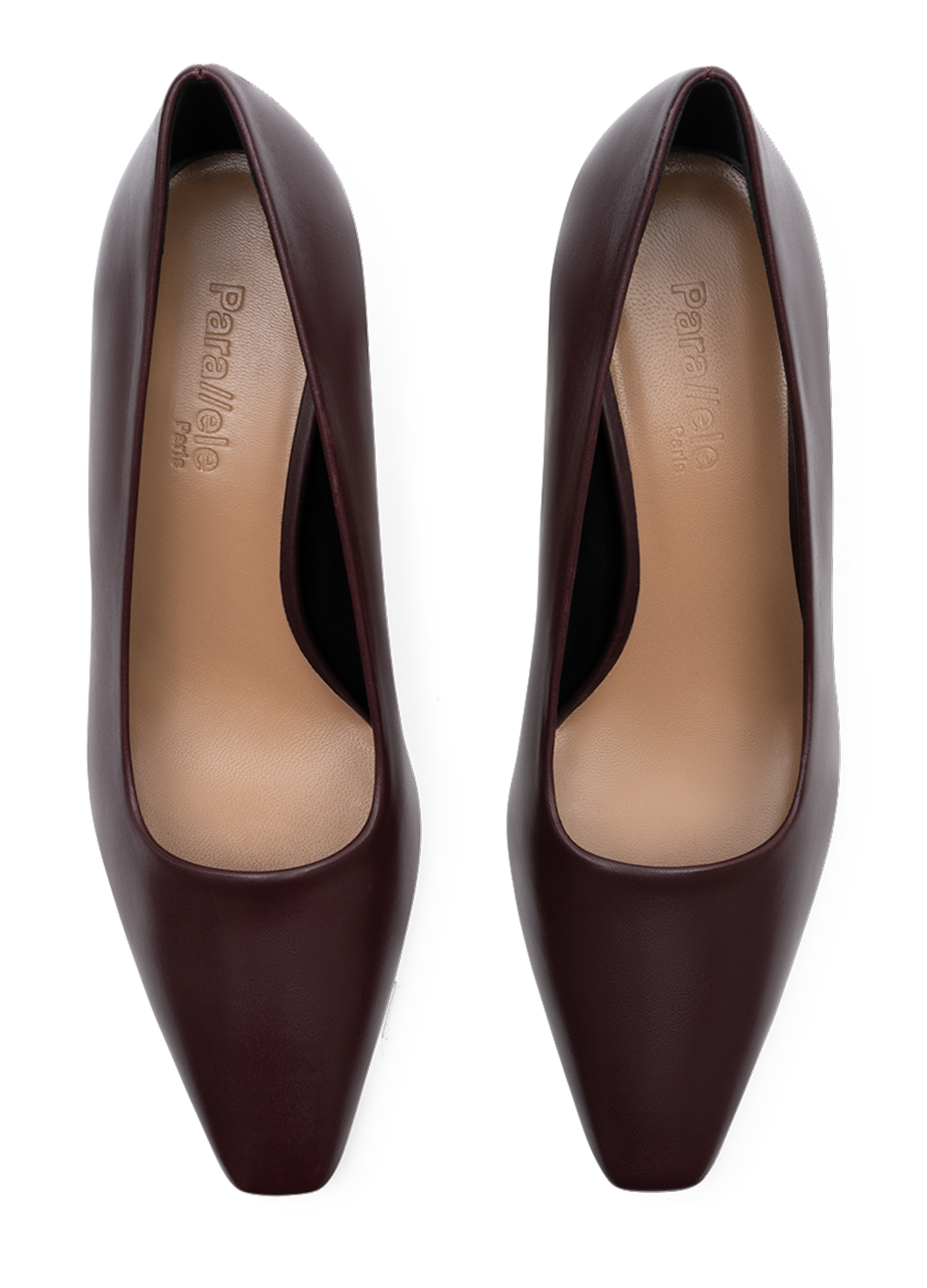 Burgundy smooth leather pumps PARALLELE PARIS Red