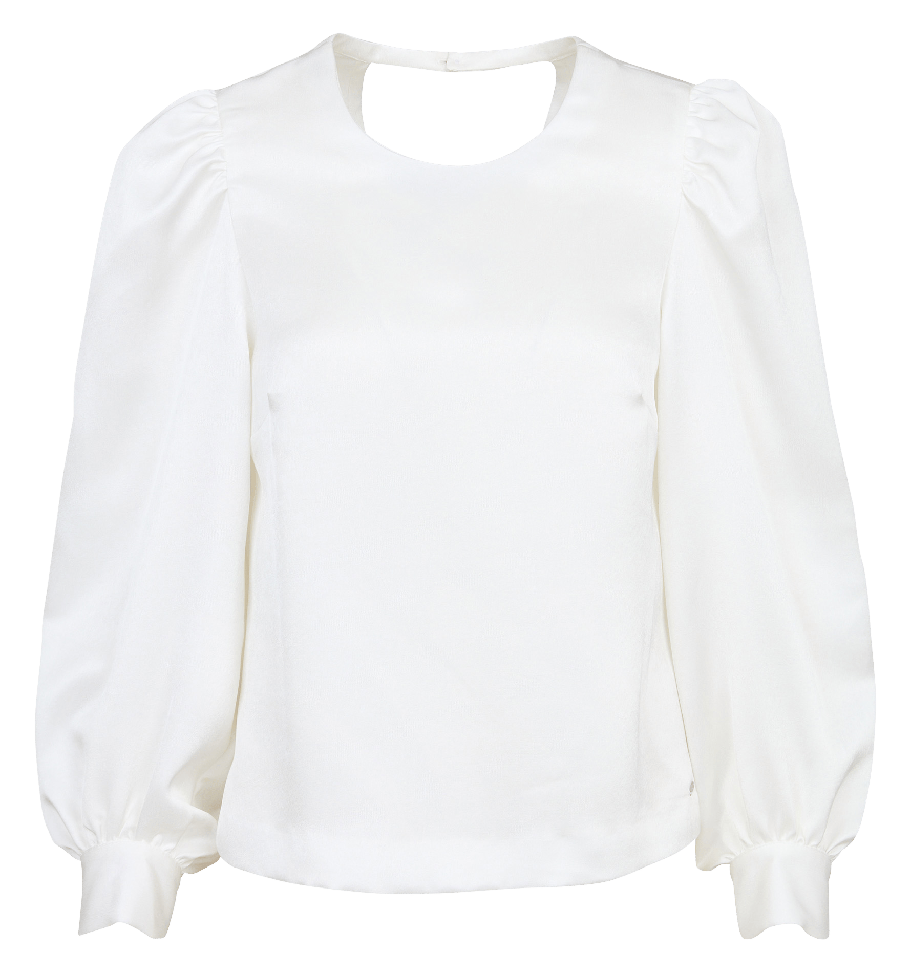 Satijnen recht model top met ronde hals IKKS Wit