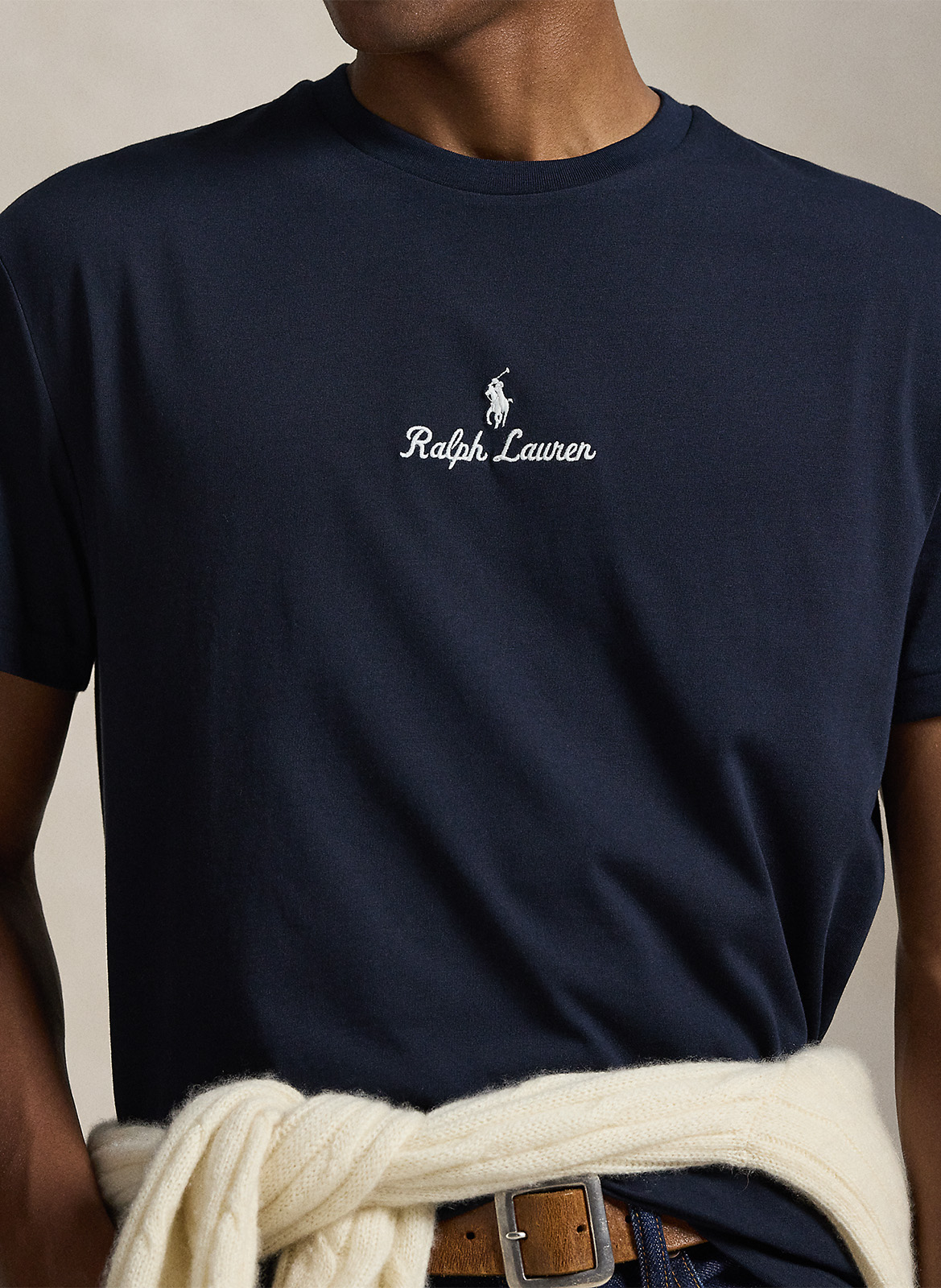 Tee-shirt col rond en coton POLO RALPH LAUREN Bleu
