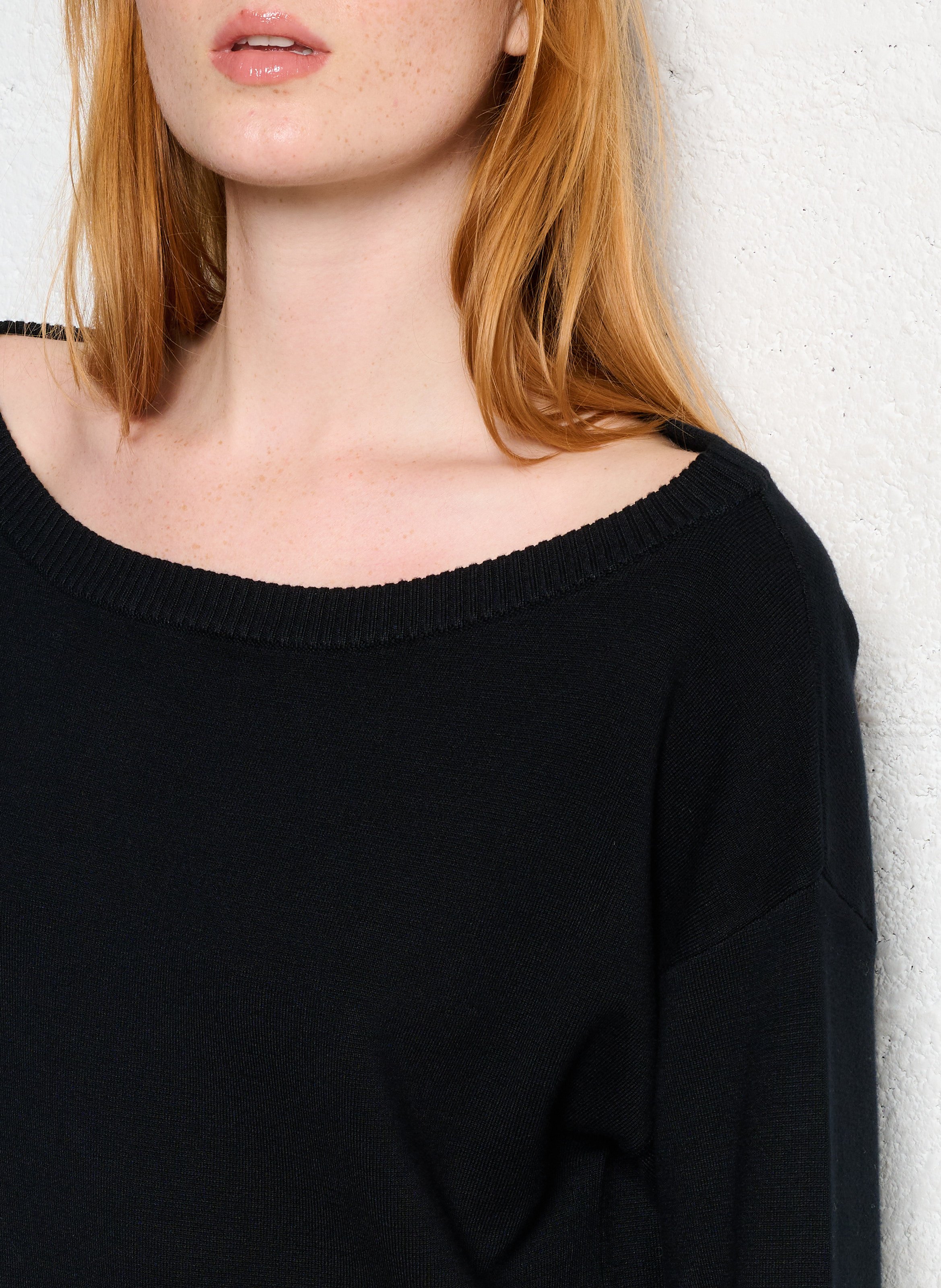 Kurzes Strickkleid mit U-Boot-Ausschnitt LIU JO Schwarz