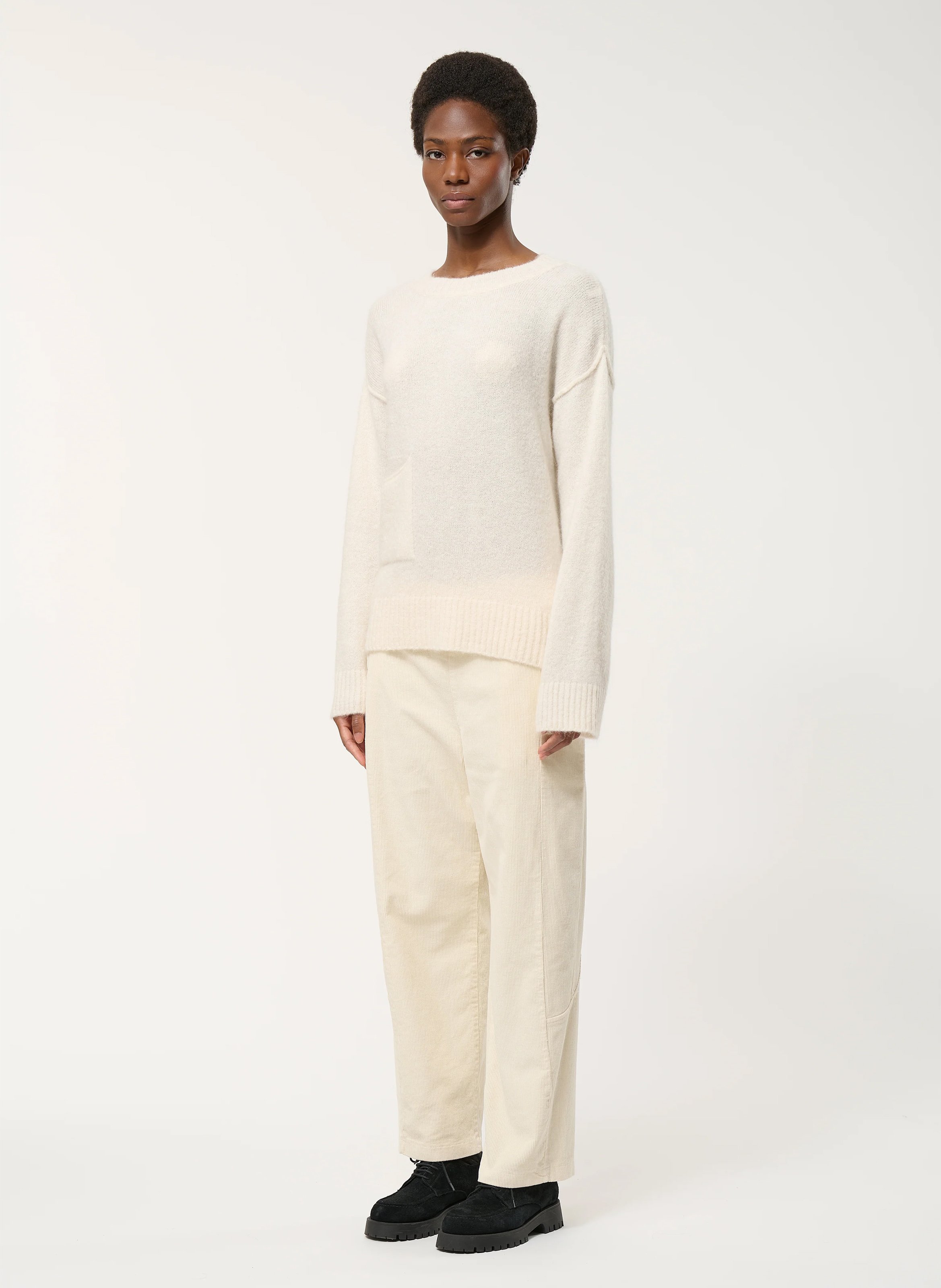 Pantalon droit en coton mélangé HUMILITY Blanc