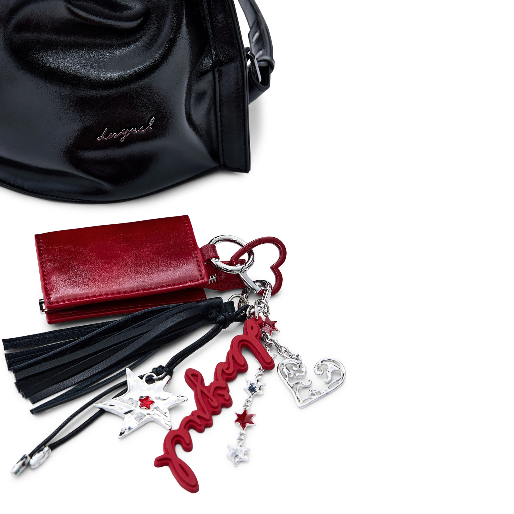 Sac à dos moyen brillant DESIGUAL Noir