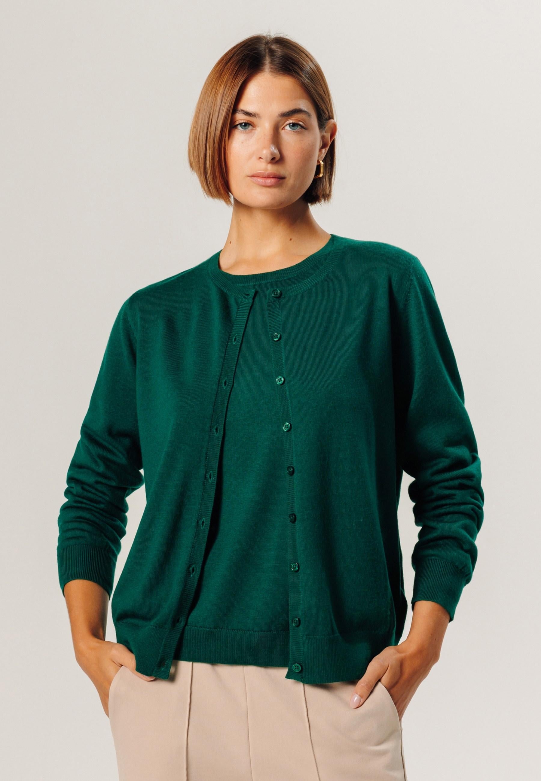 Merino wool cardigan RODIER Green
