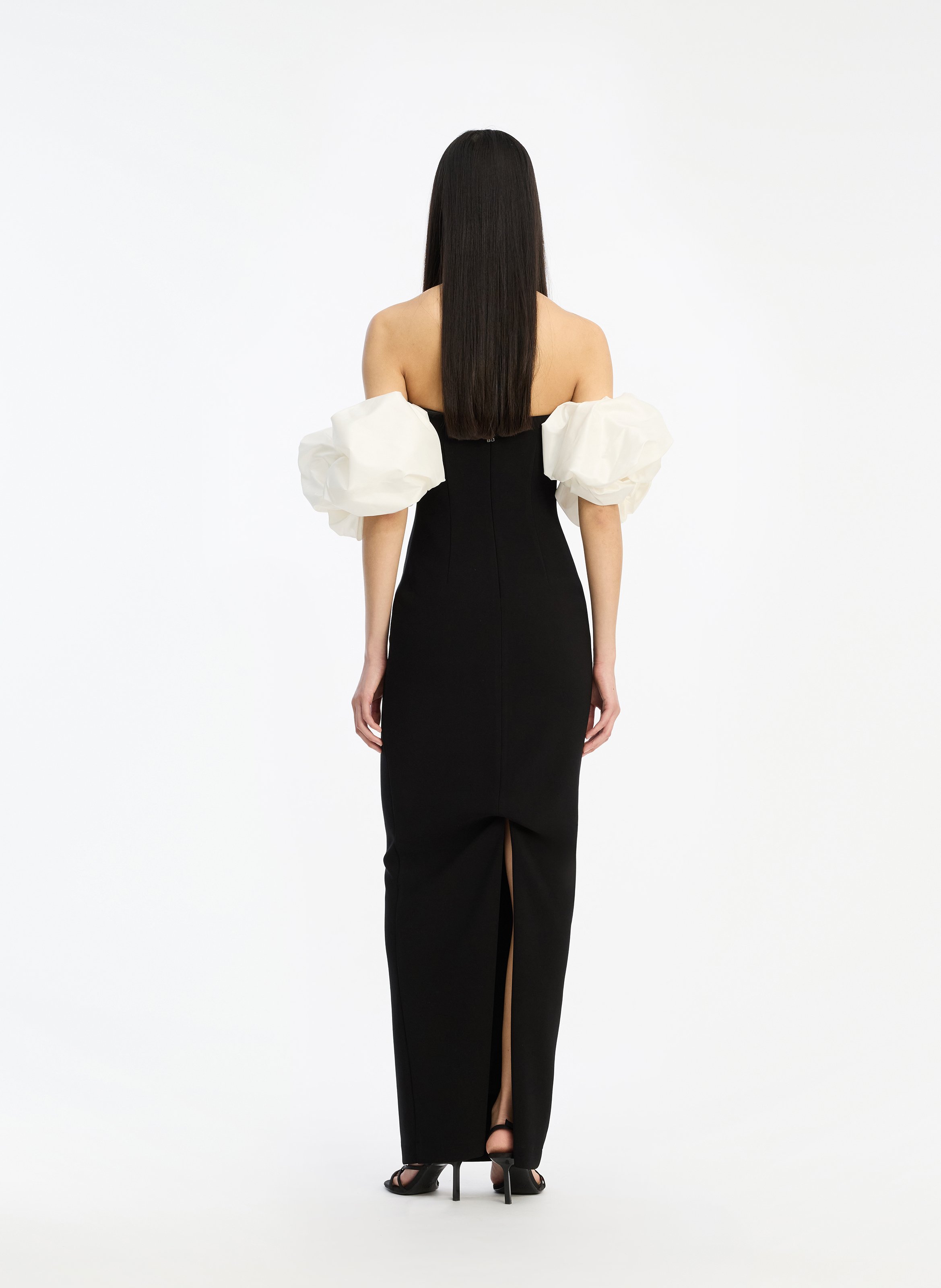 Long dress with puff sleeves ROTATE Black