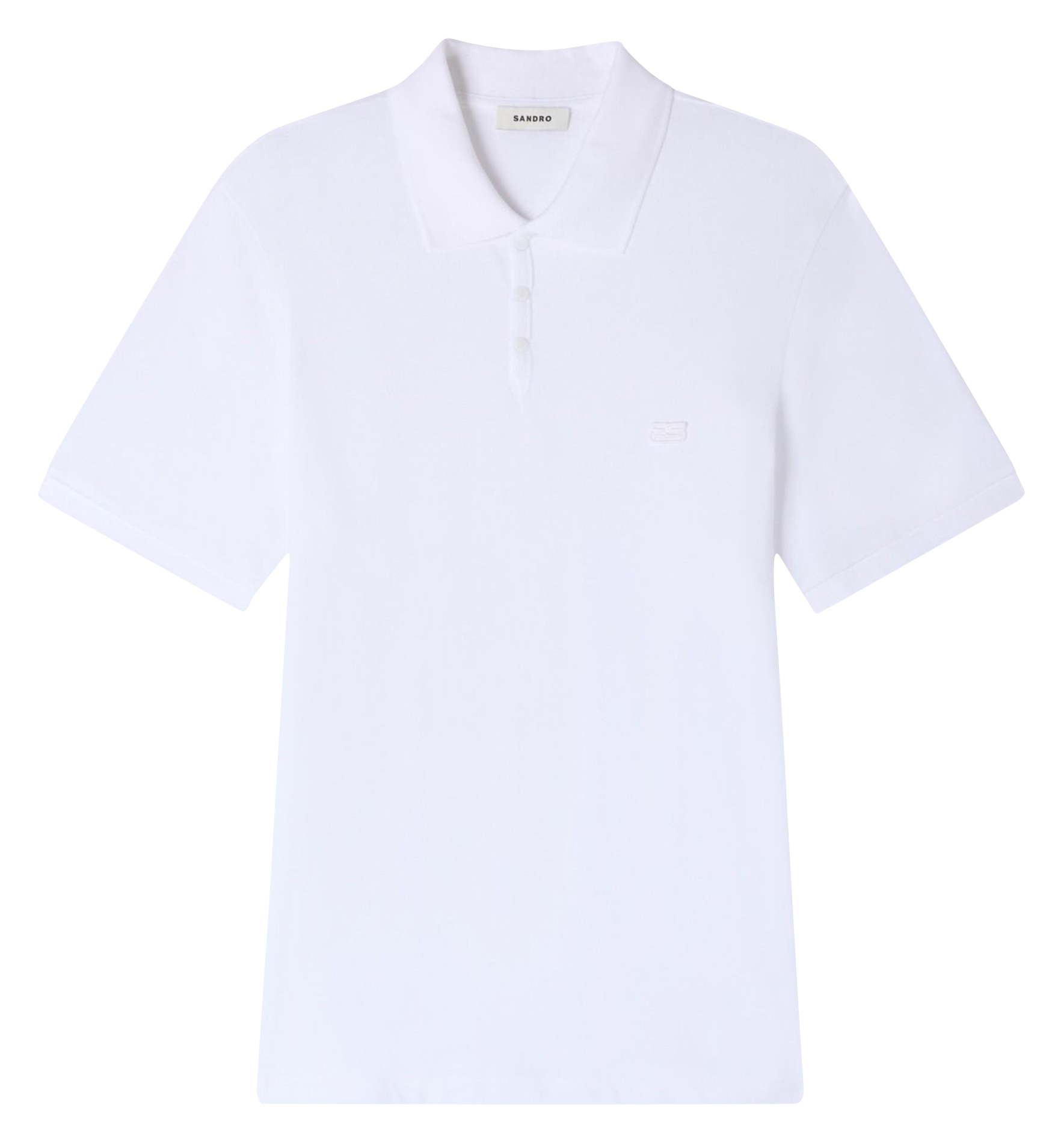 Polo droit en coton SANDRO Blanc