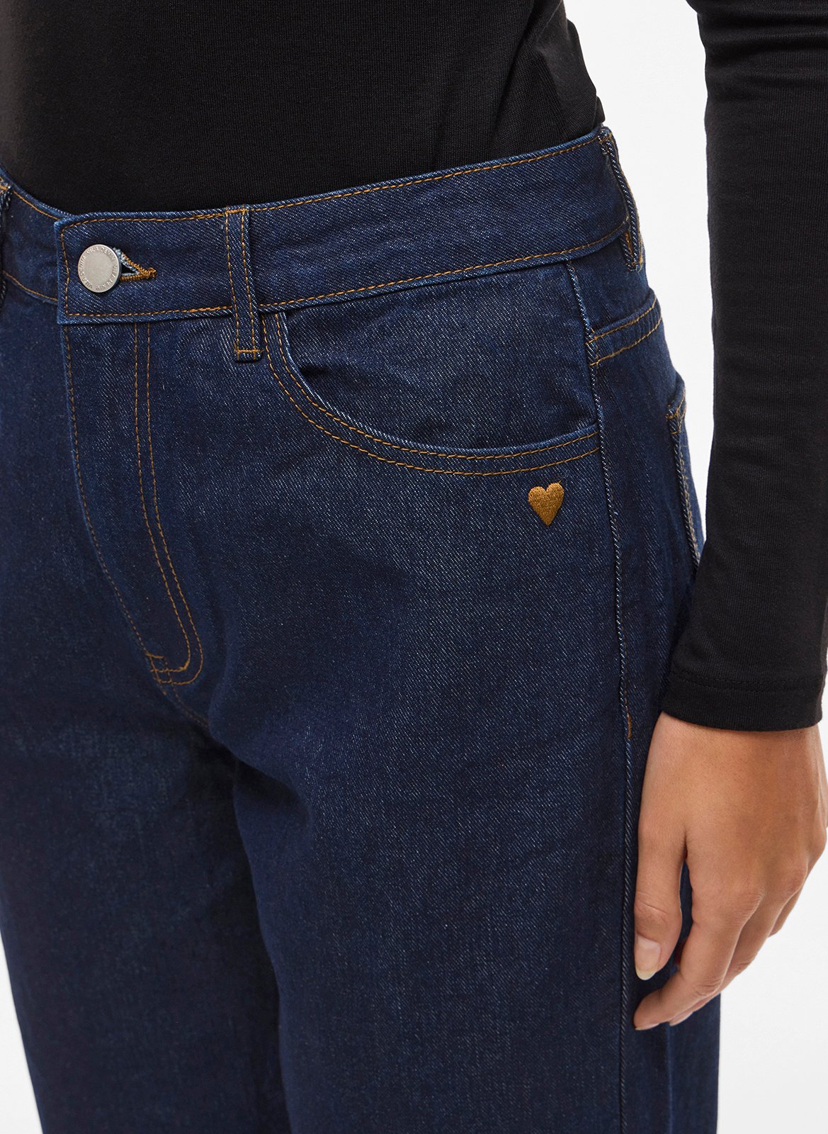 Cotton straight jeans VILA Blue