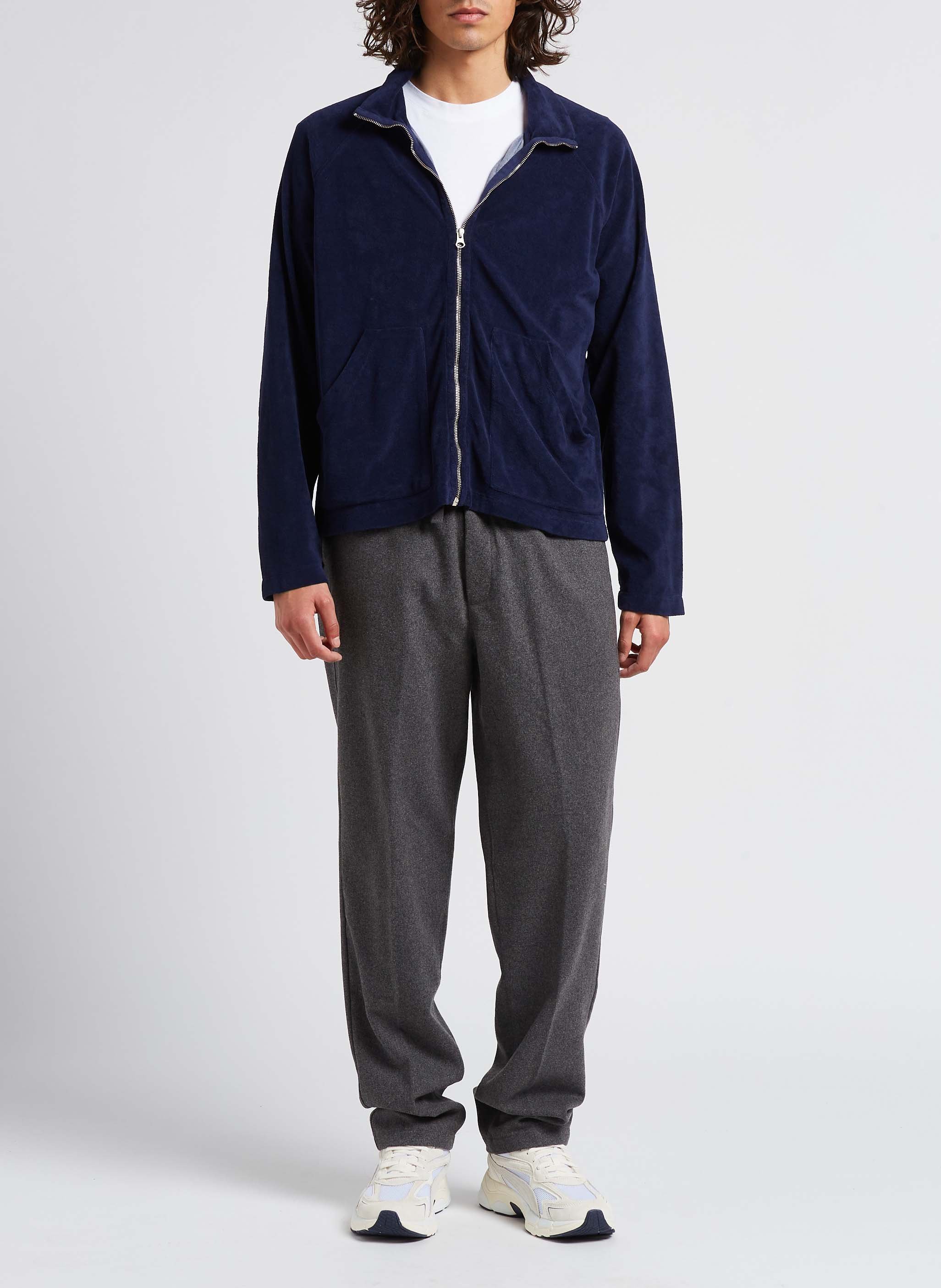Regular-fit zip-up cotton jacket HARTFORD Blue
