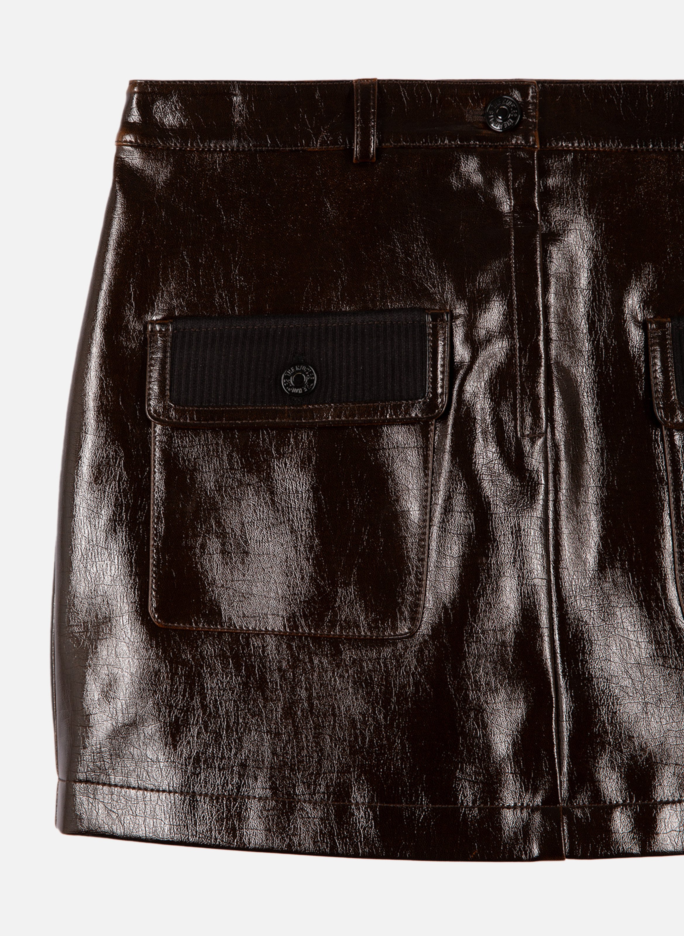 Short vinyl skirt THE KOOPLES Brown