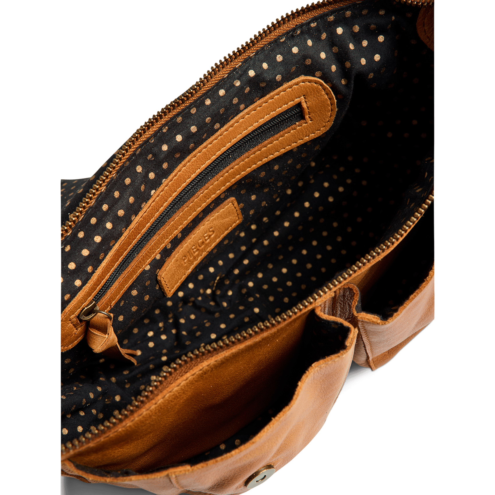 Sac bandoulière en cuir PIECES Marron