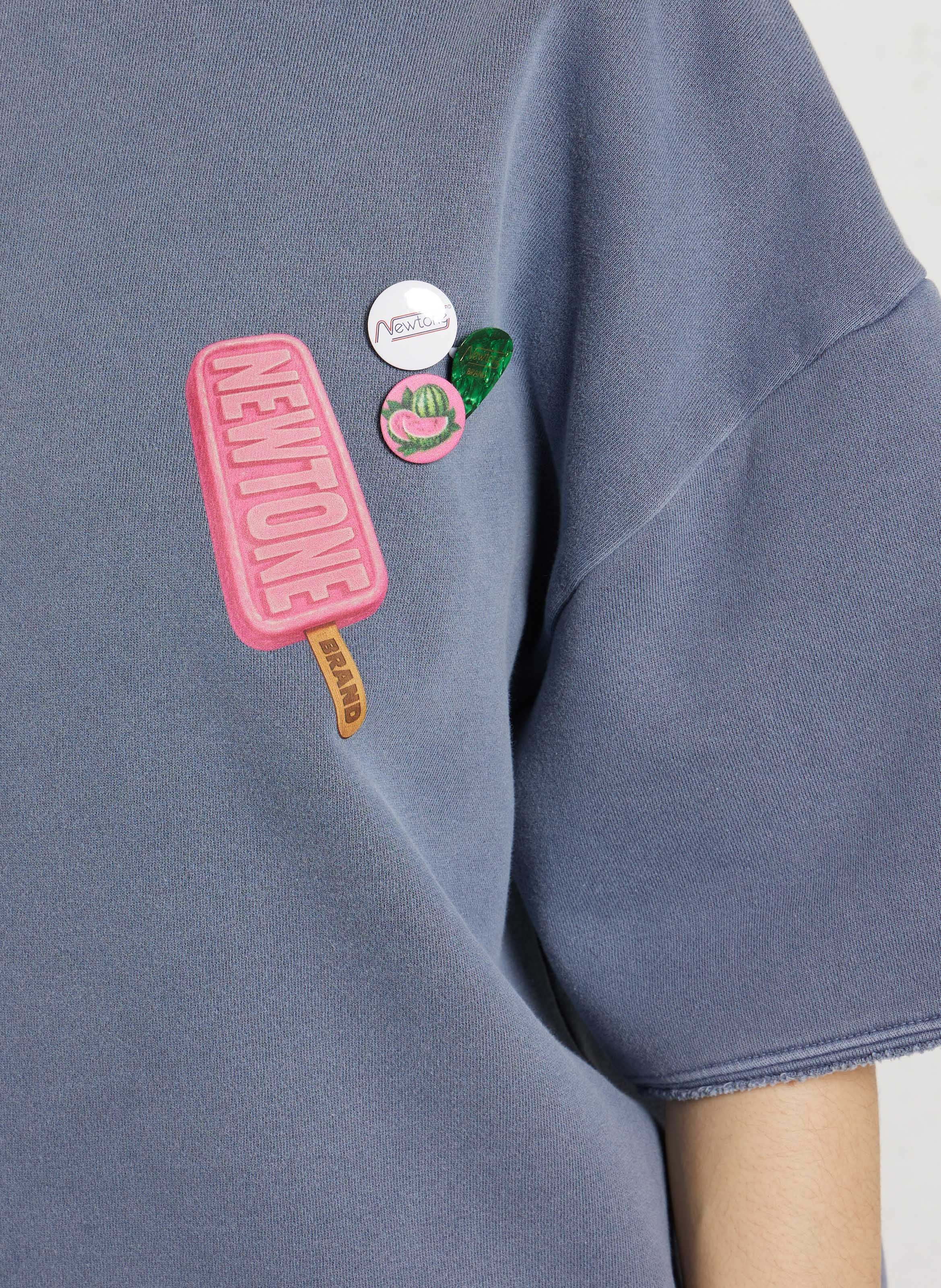 Oversize-Sweatshirt mit kurzen Ärmeln NEWTONE Blau