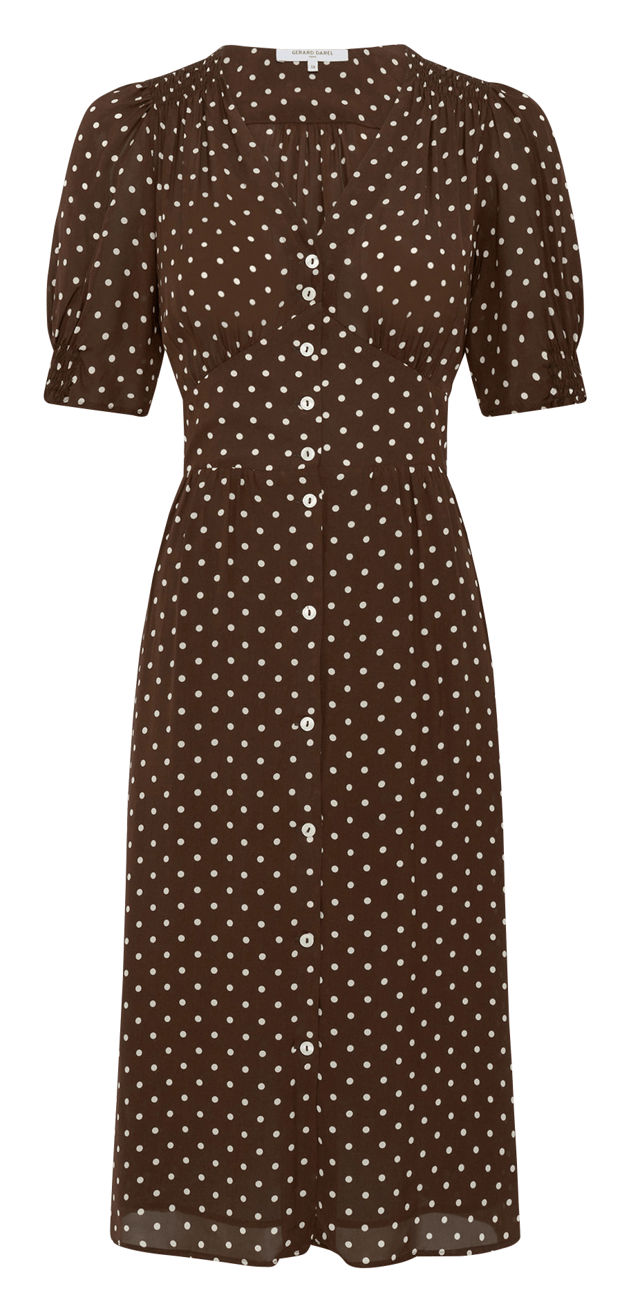 Robe courte col V GERARD DAREL Marron