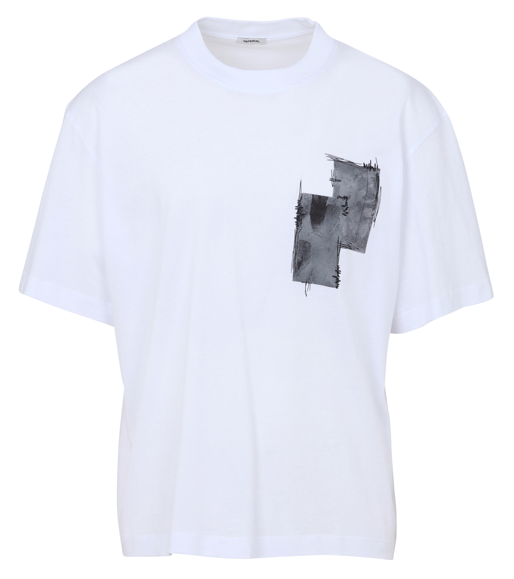 Oversized short-sleeve T-shirt with pattern IMPERIAL White