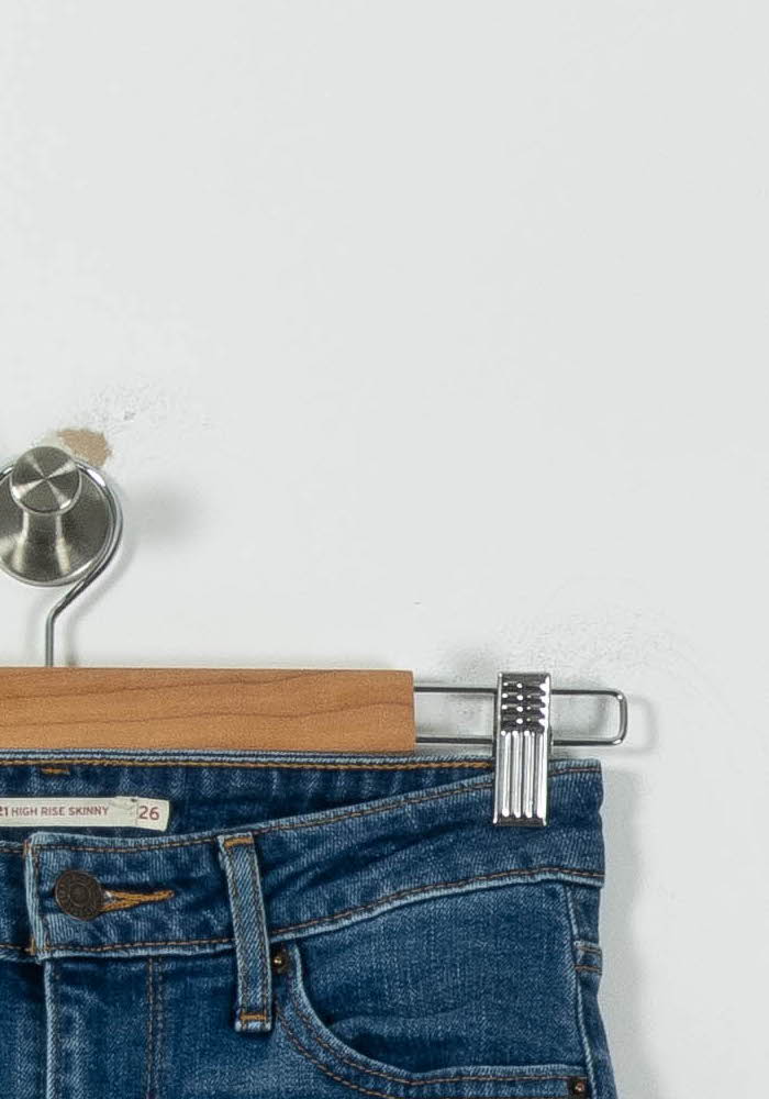 Cropped slim jeans with studs LEVI'S - Seconde main Blue