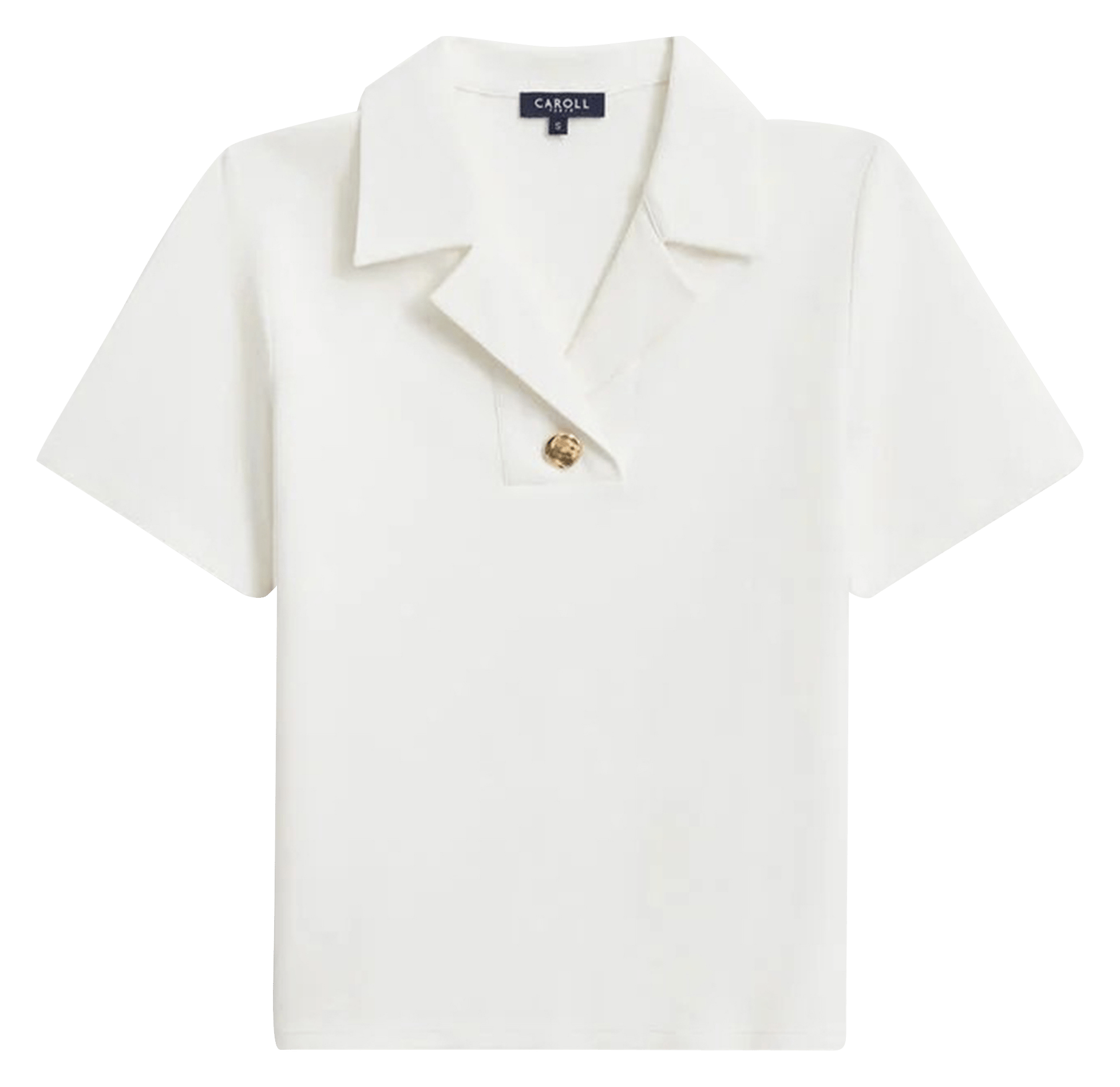 Straight-cut knit polo shirt CAROLL Beige