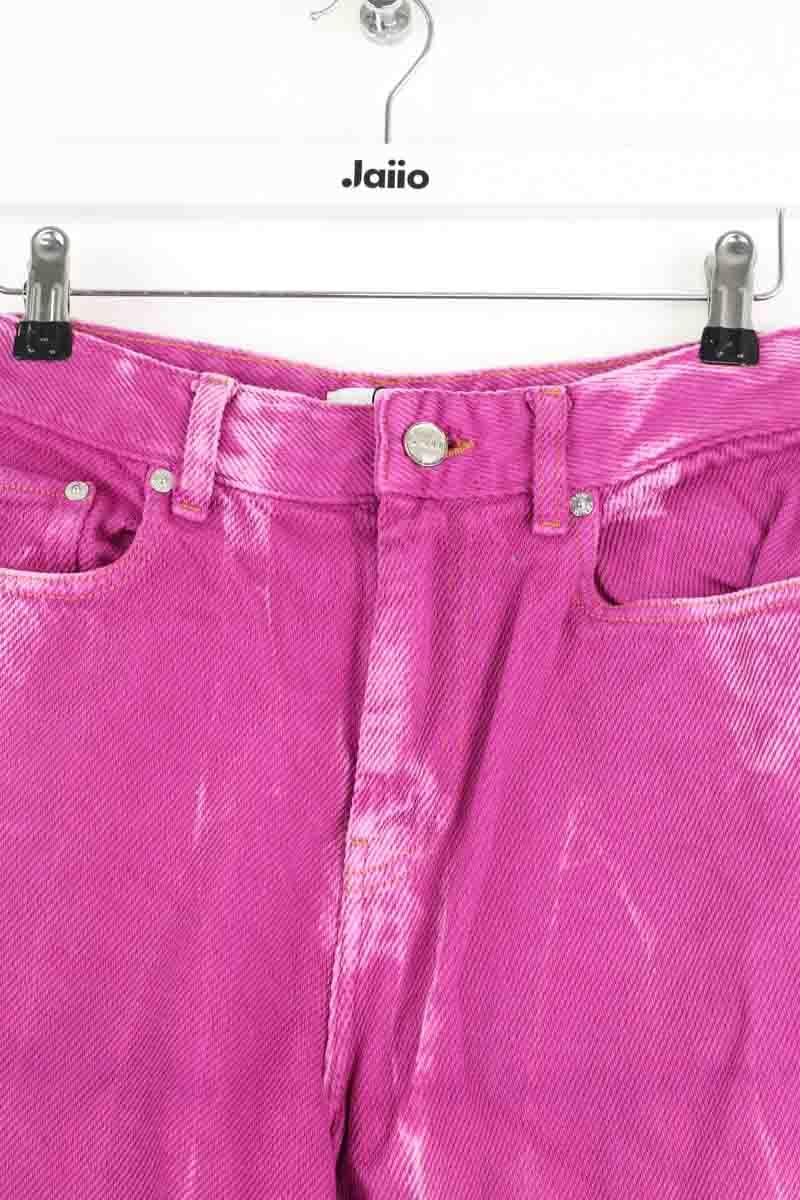 Straight cotton-blend pants GANNI - Seconde Main Pink