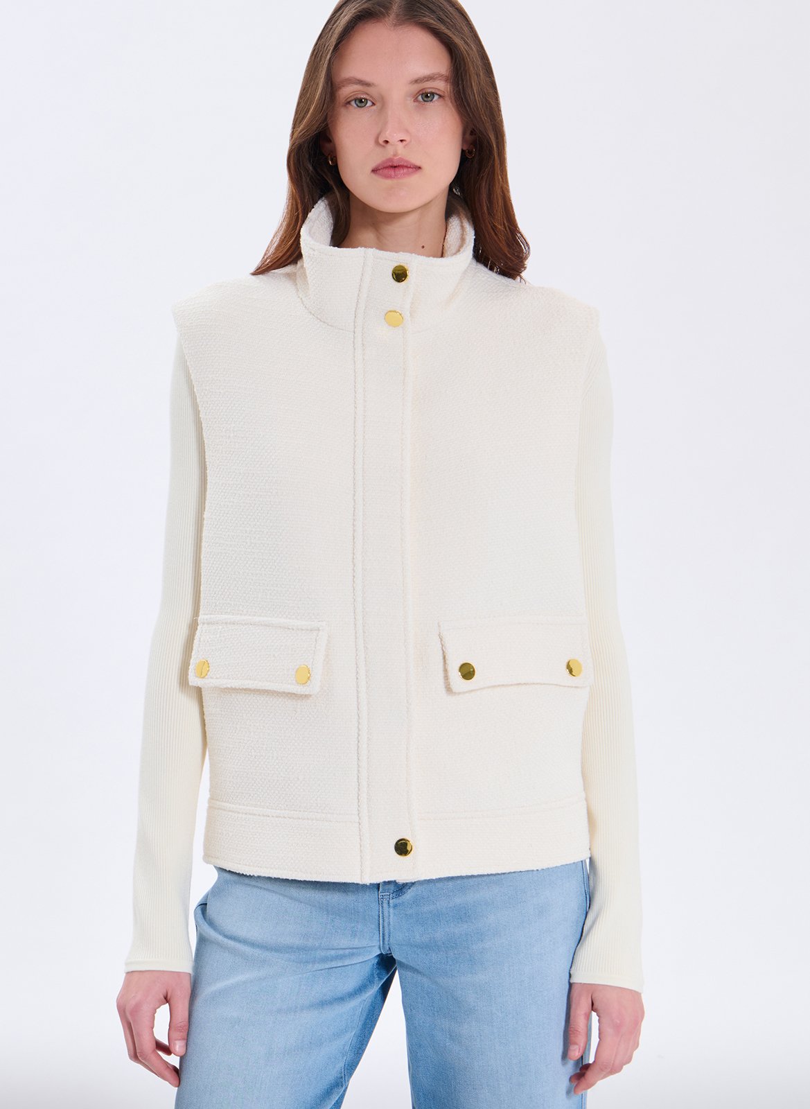 High-neck jacket ZAPA White